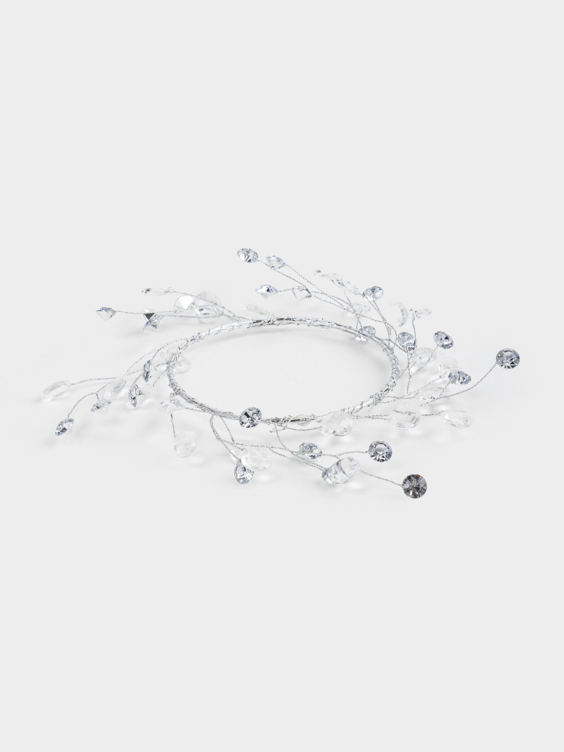 Шамға арналған гүл шоғы, 10/16 см, акрил/металл, күміс, Кристалдар, Crystal decor, image-1