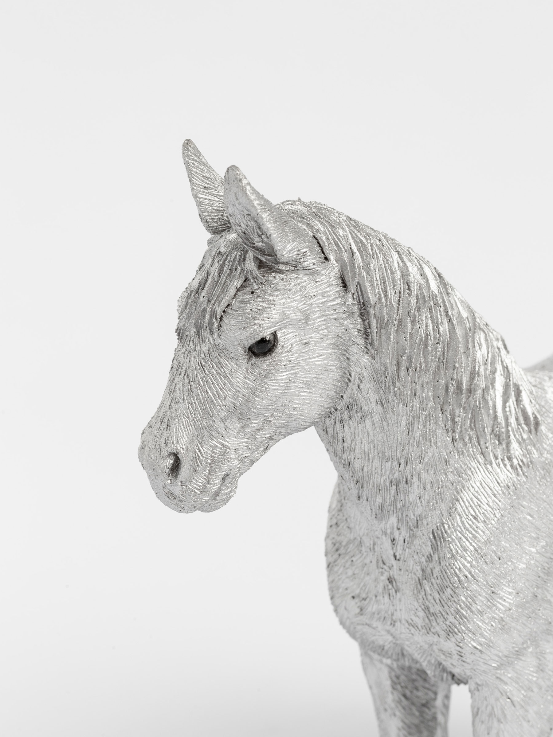 Мүсінше, 17х16 см, полирезин, күміс, Жылқы, Horse silver, image-2