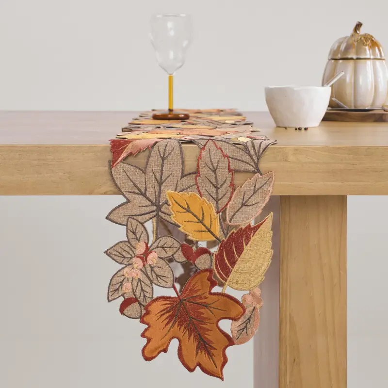 Дорожка настольная, 20х160 см, полиэстер, песочная, Осенние листья, Autumn leaf