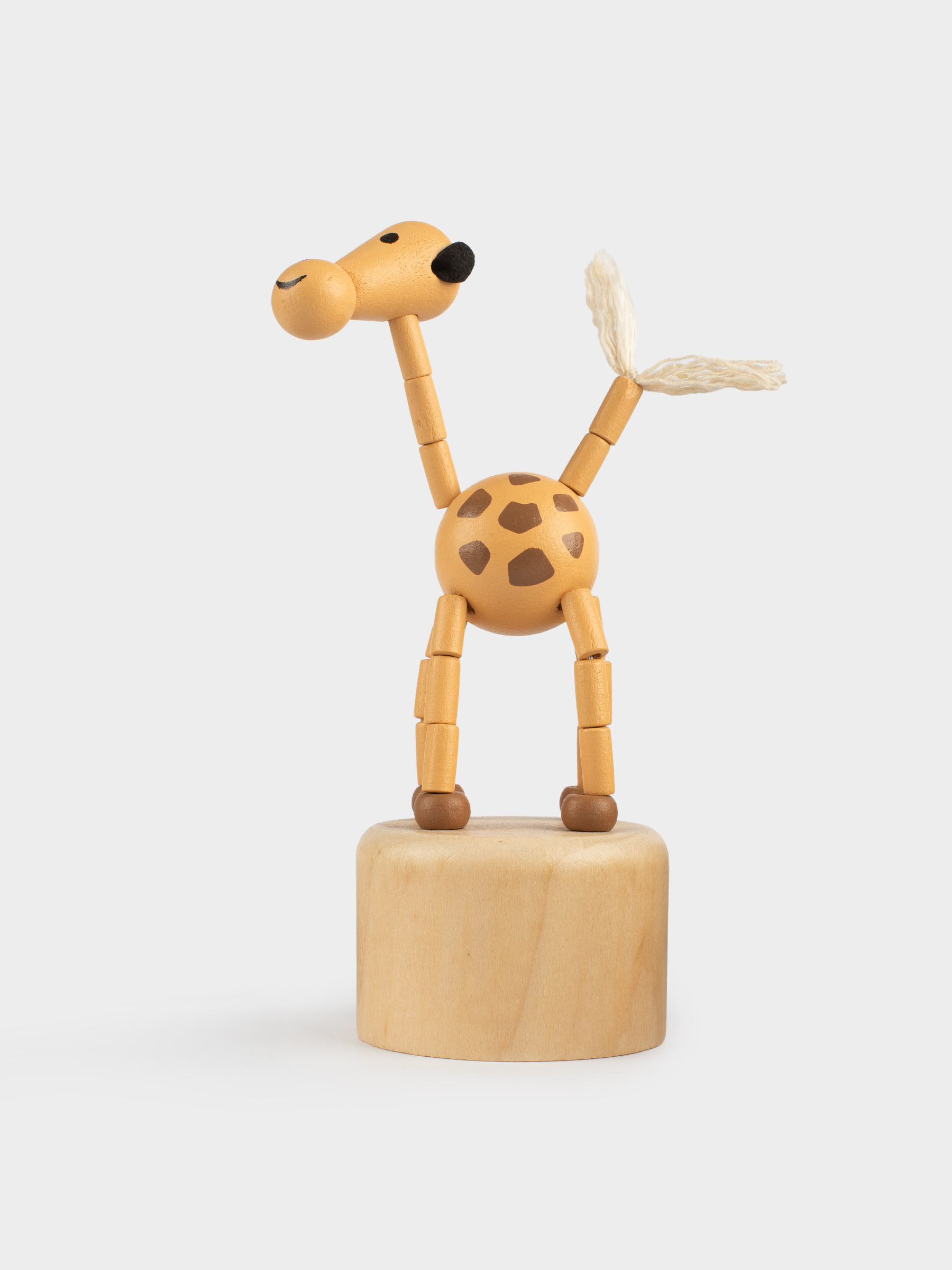 Игрушка, 13х5 см, дергунчик, дерево, желтая, Жираф, Jungle, image-1