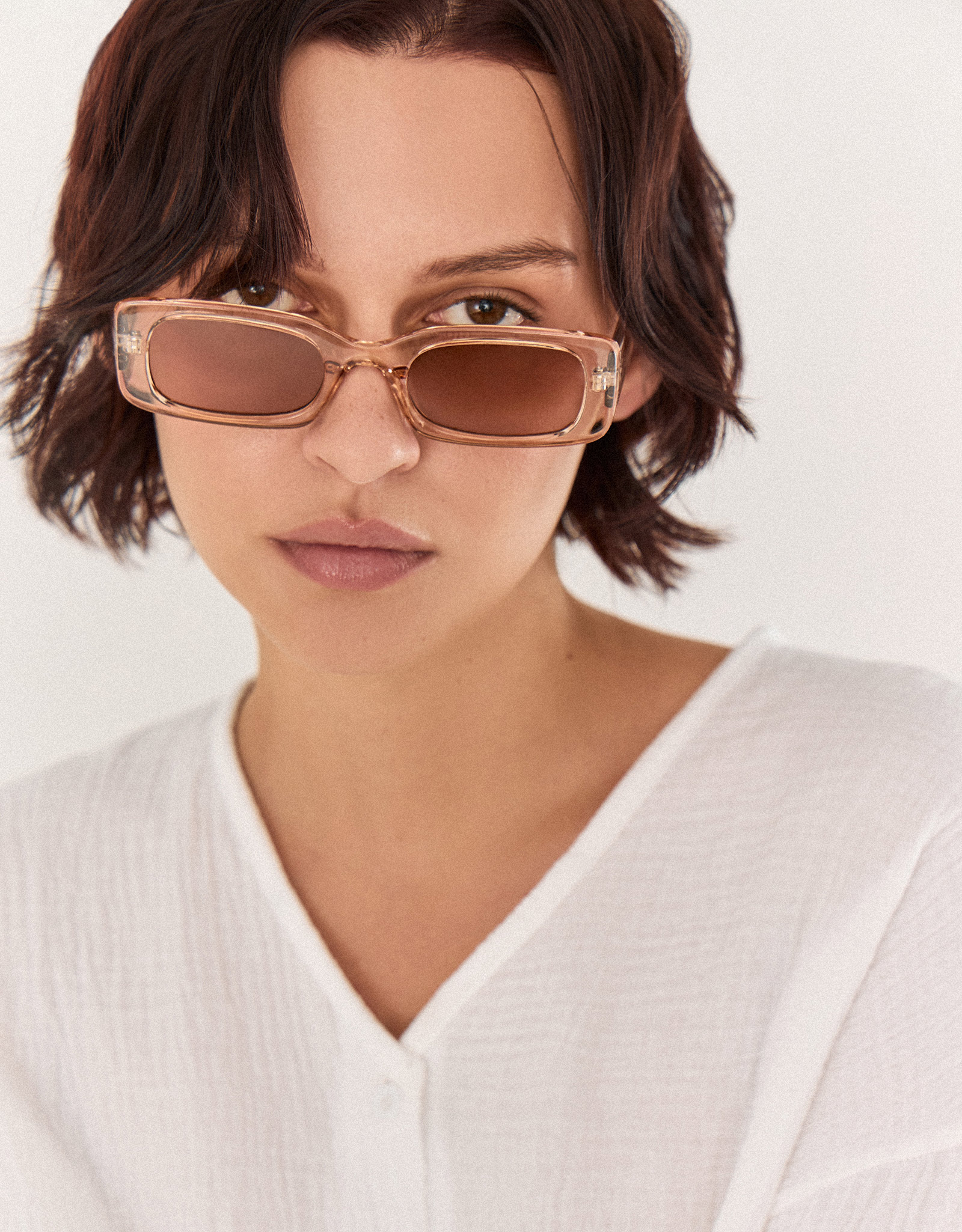 Очки солнцезащитные, пластик, прямоугольные, коричневые, Eyewear, image-5