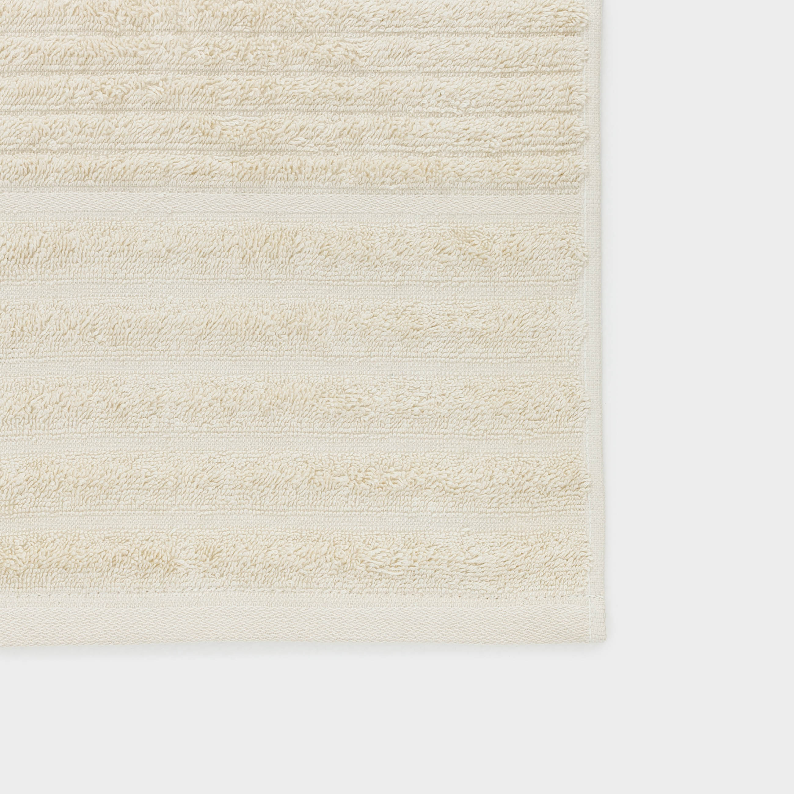 Полотенце, 70х140 см, хлопок, бежевое, Объемные полосы, Stripes cotton, image-3