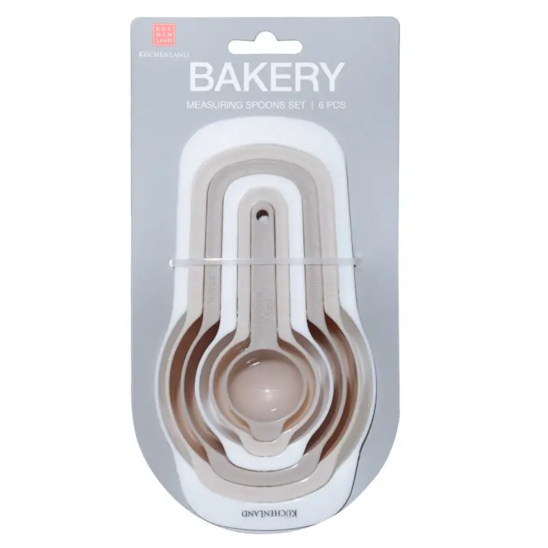 Өлшеуіш қасықтар жиынтығы, 6 дана, пластик, бежевый-Крем, Bakery, image-0