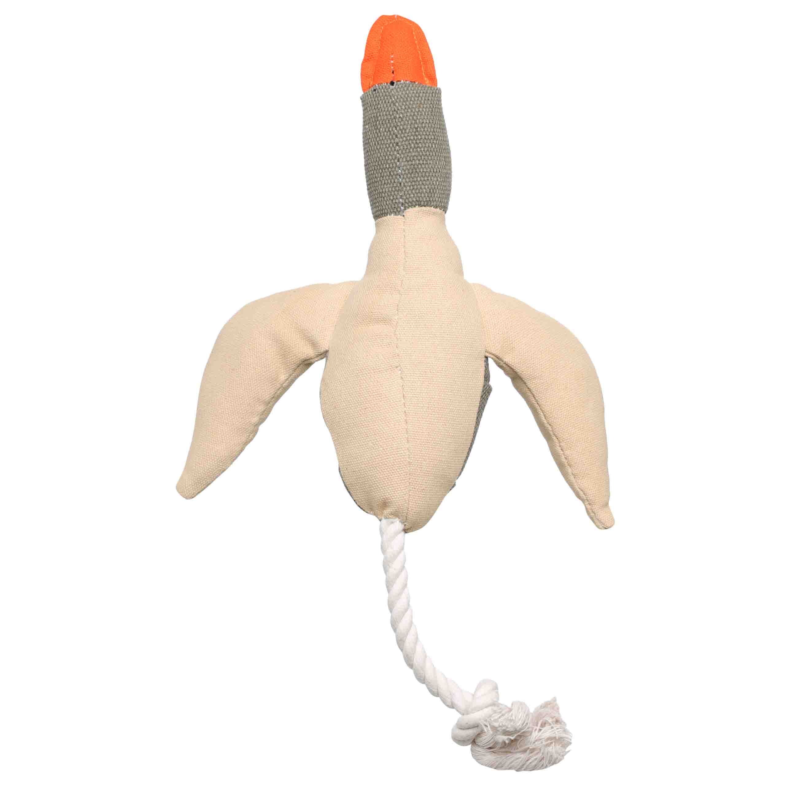 Игрушка для собак, 40 см, с пищалкой, полиэстер, бежевая, Утка, Frisky pet, image-1