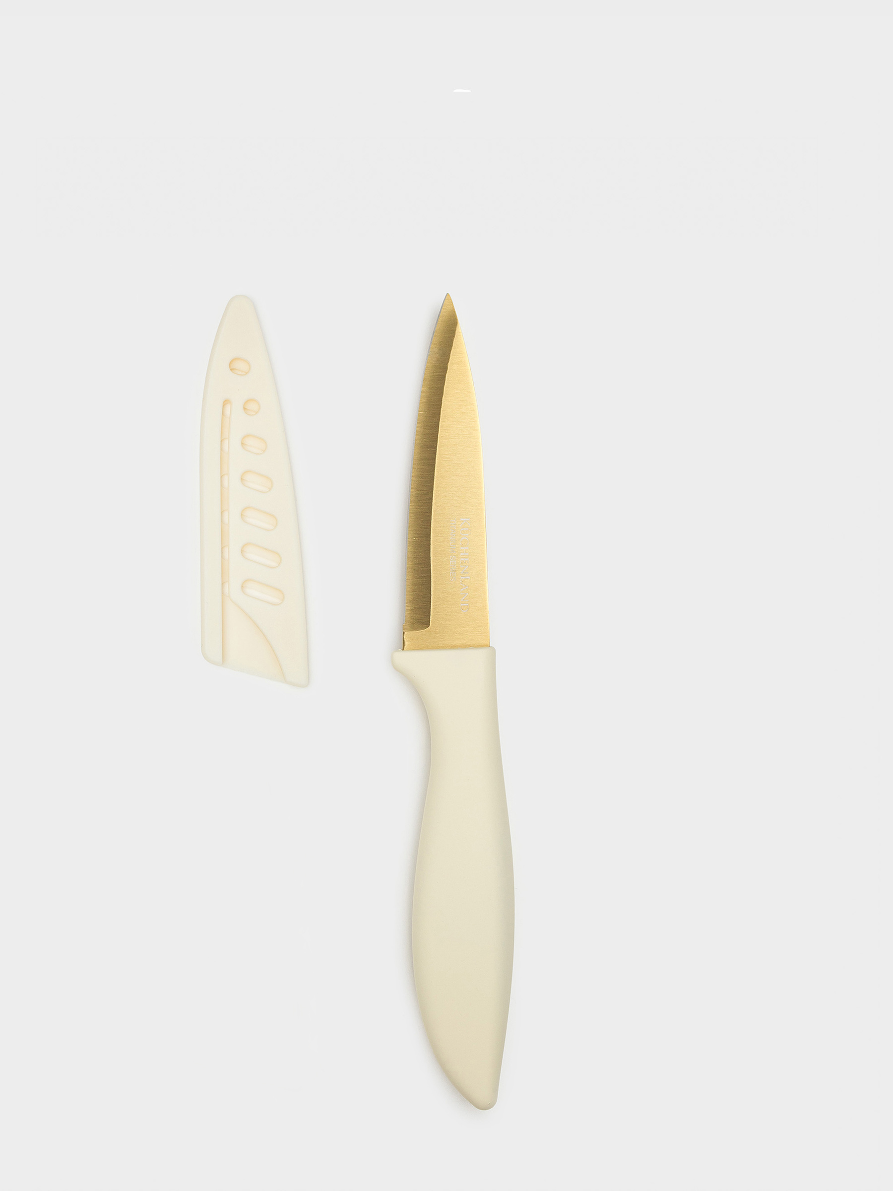 Нож для нарезки, 13 см, с чехлом, сталь/пластик, молочно-золотистый, Regular gold, image-0