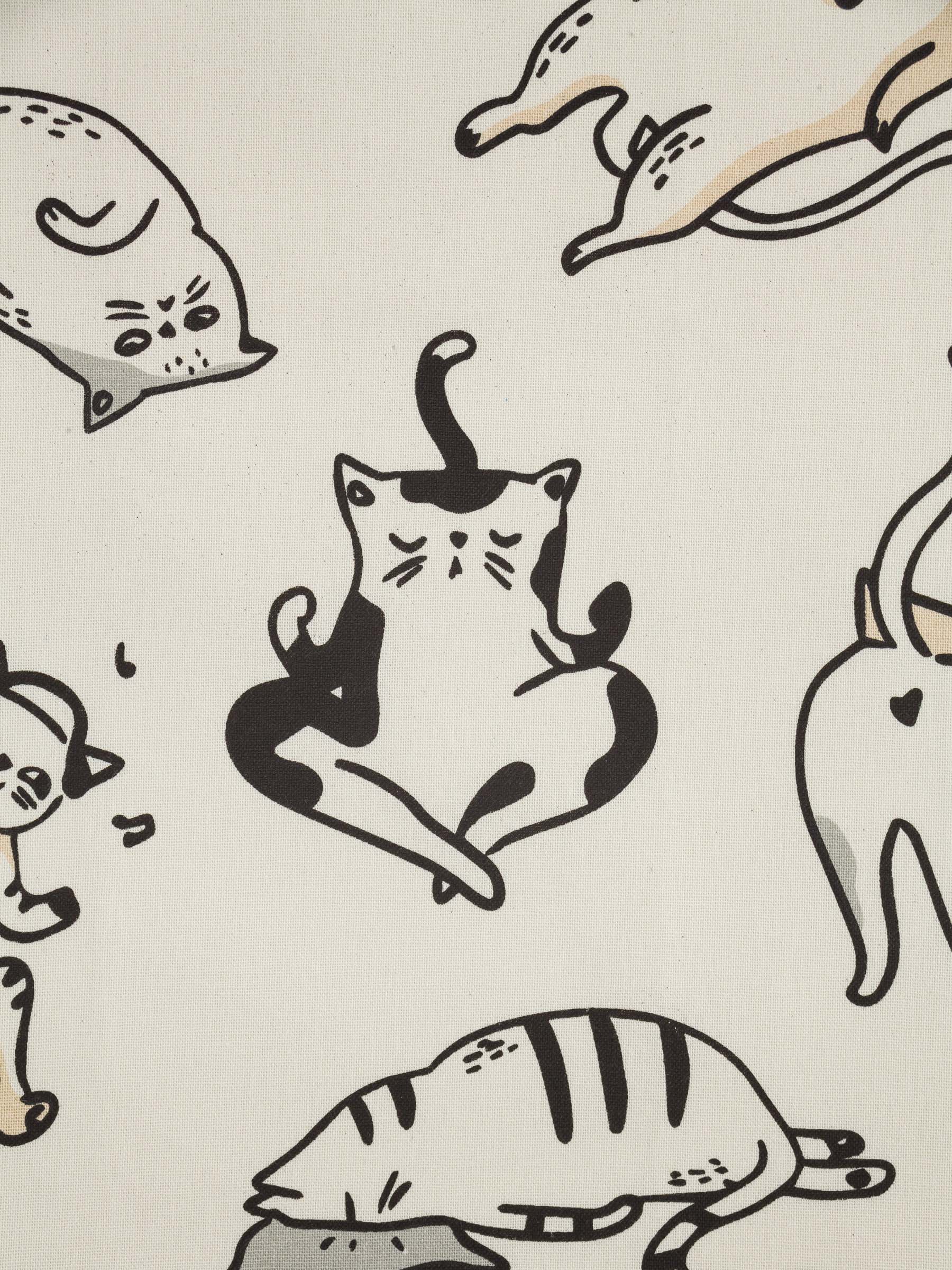Асүйлік сүлгі, 40х60 см, мақта, сүт түстес, Мысықтар, Cat, image-3