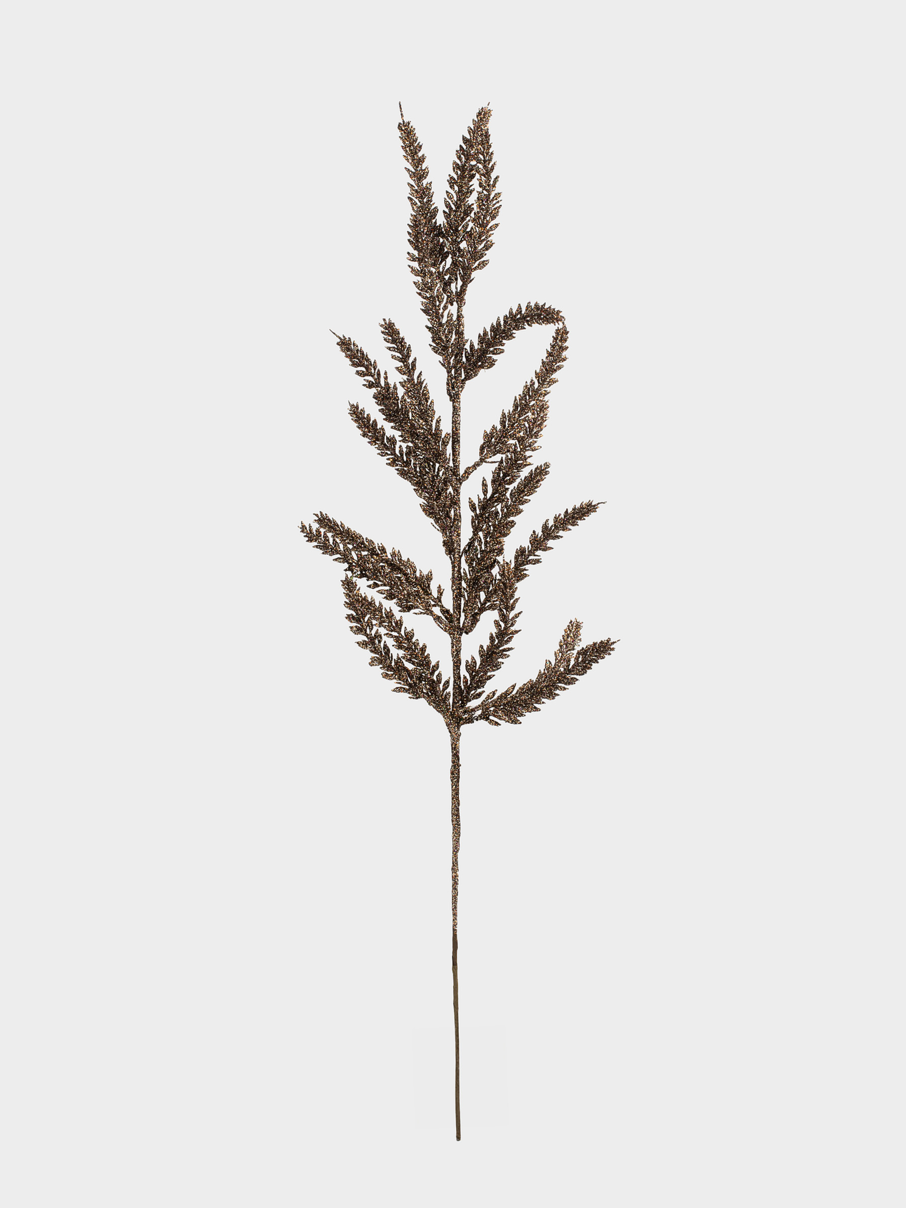 Ветка декоративная, 64 см, пластик/металл, Бронзовая хвоя, Conifer bronze, image-0