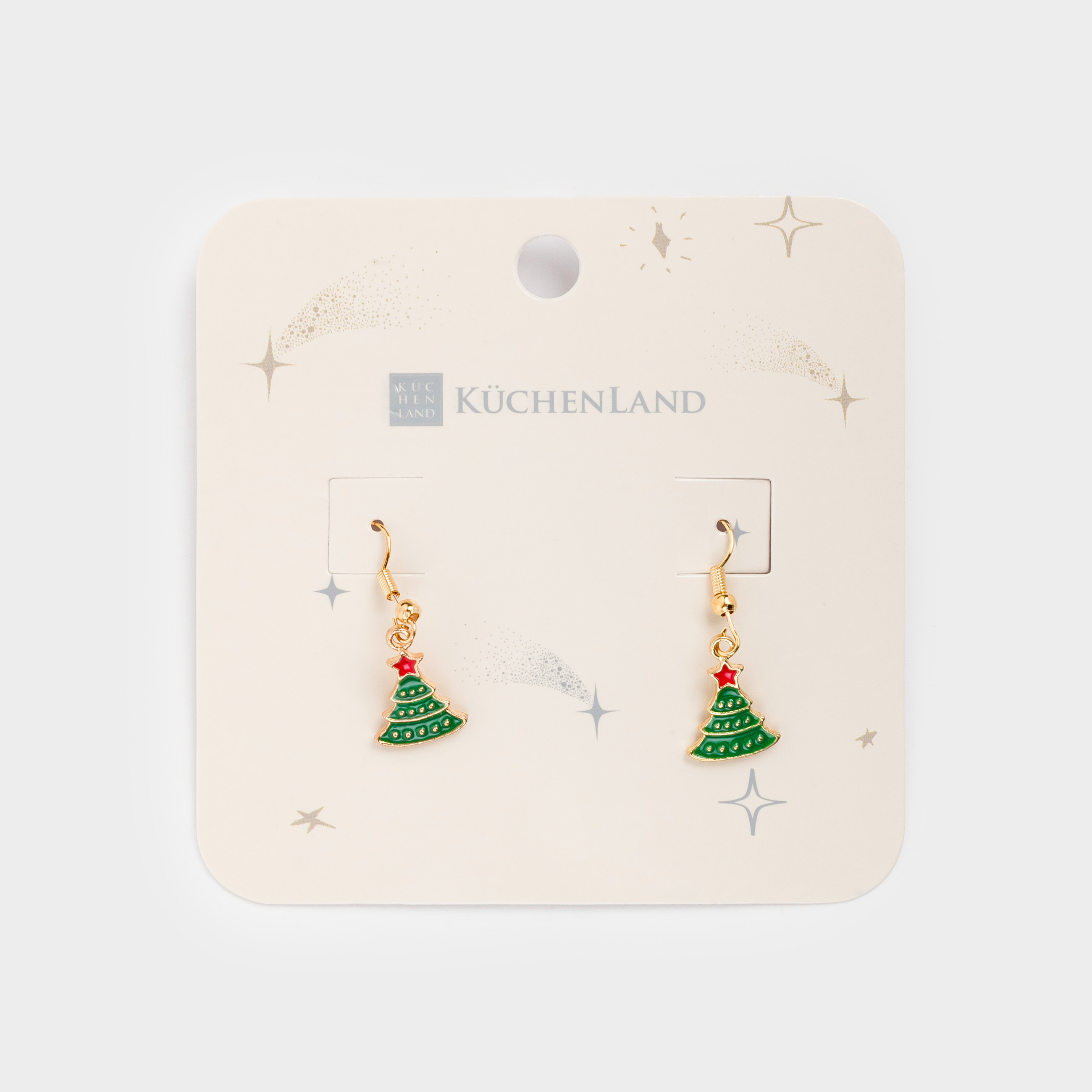 Сырғалар, 3 см, 2 дана, металл, алтын, Jewelry christmas, image-1