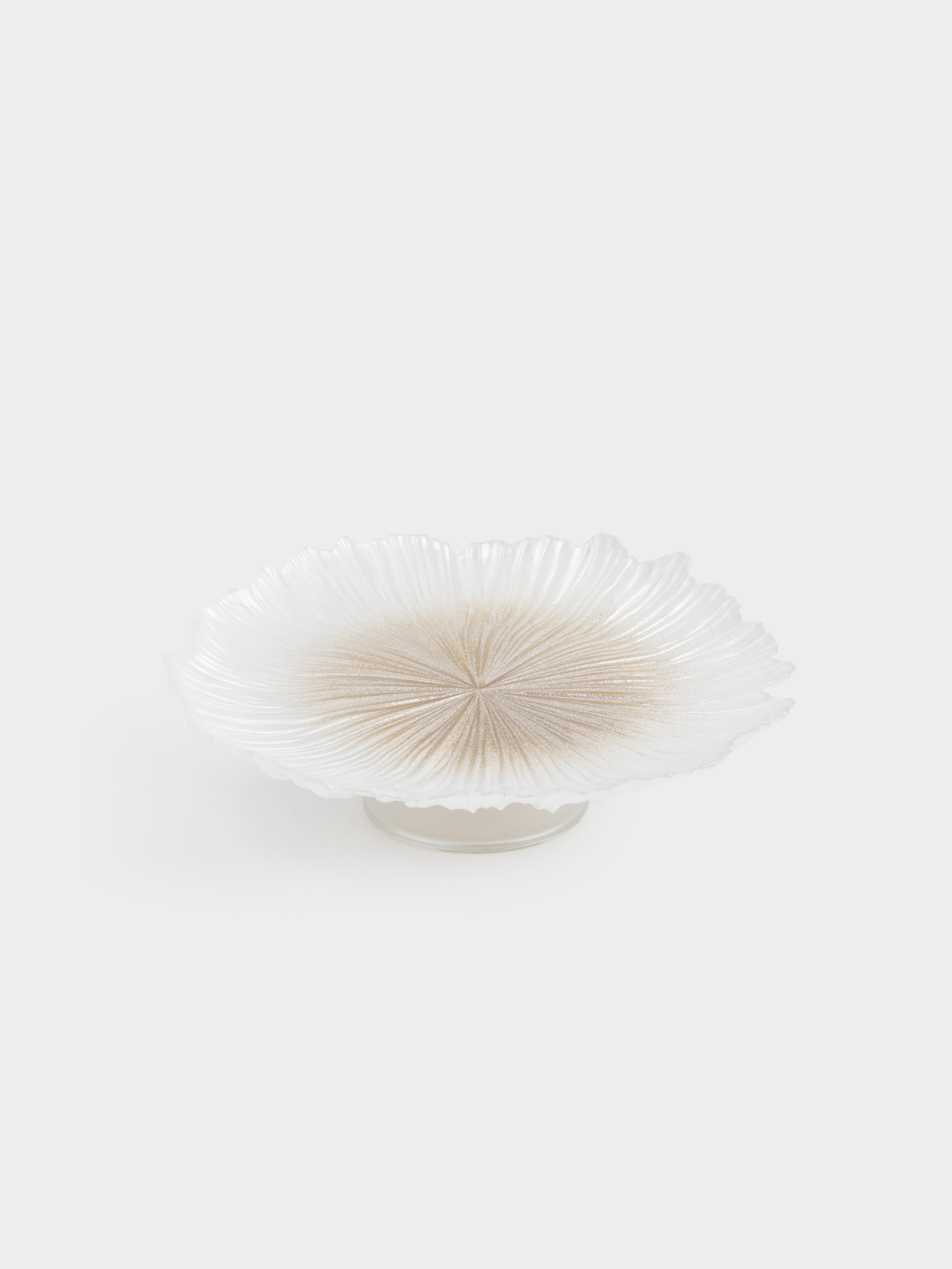 Блюдо на ножке, 28х9 см, стекло Р, молочное/шампань, Verge, image-1