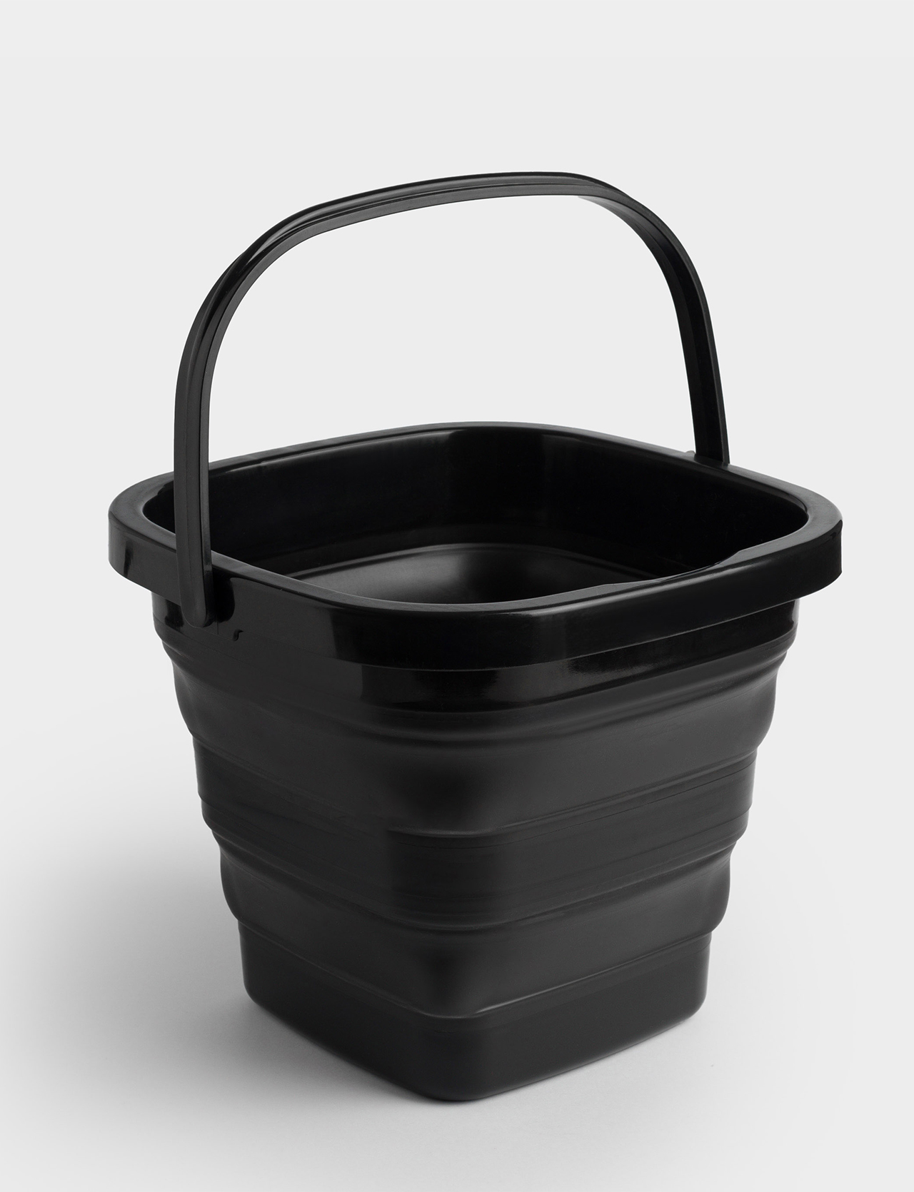 Ведро складное, 5 л, пластик/резина, квадратное, черное, Foldaway black, image-2