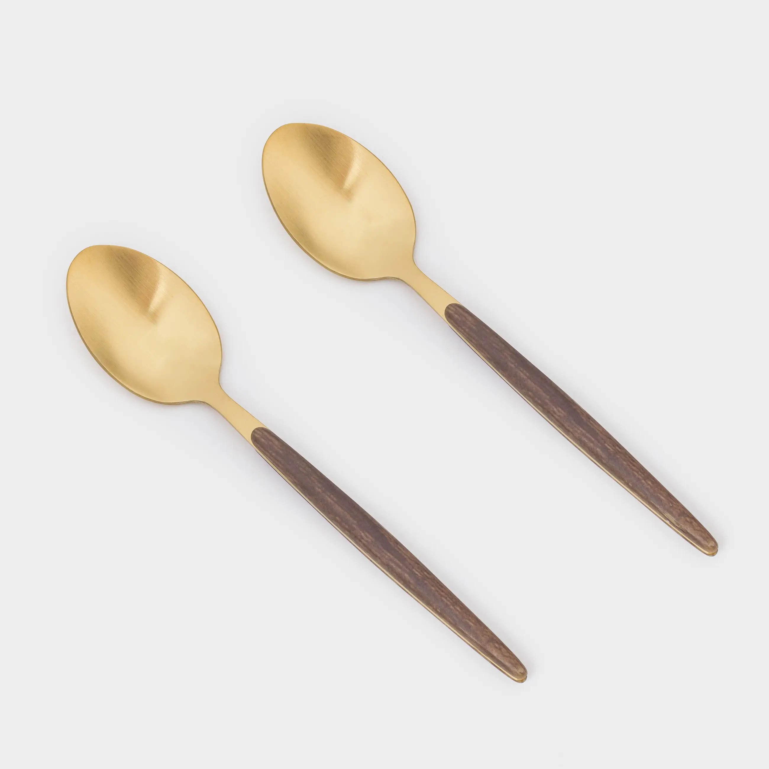 Ложка чайная, 2 шт, сталь/пластик, золотисто-коричневая, матовая, Oslo gold, image-0