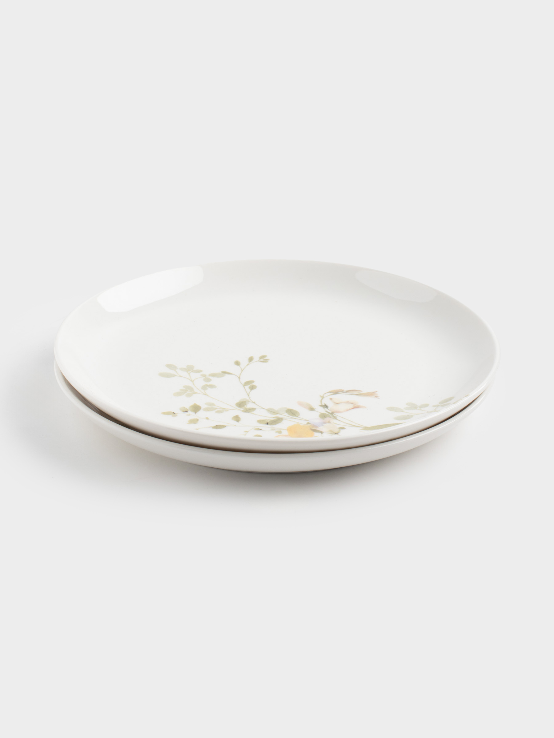Тарелка закусочная, 21 см, 2 шт, фарфор N, белая, Цветы и листья, Floreale, image-4