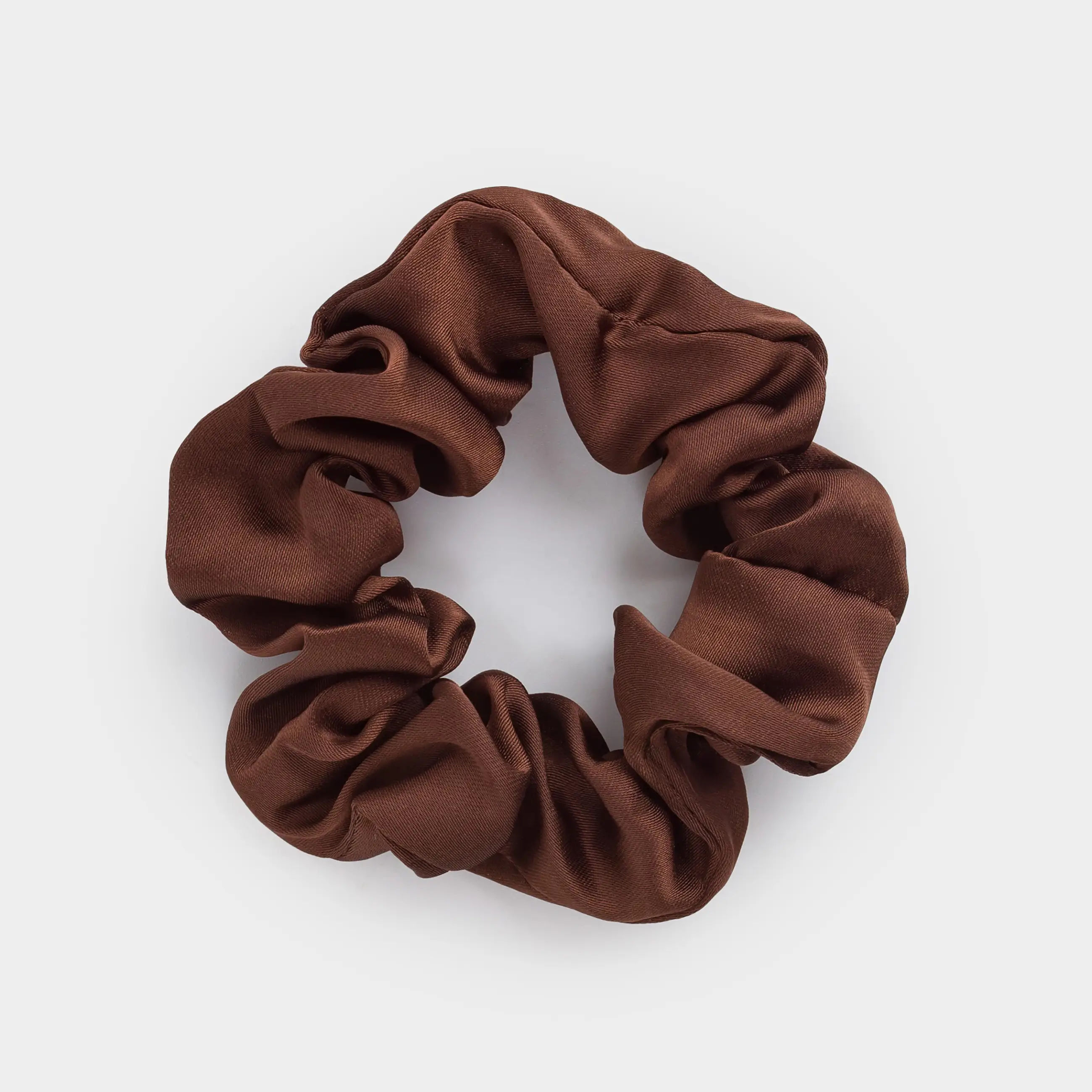 Резинка для волос, 6 см, сатин, коричневая, Silk