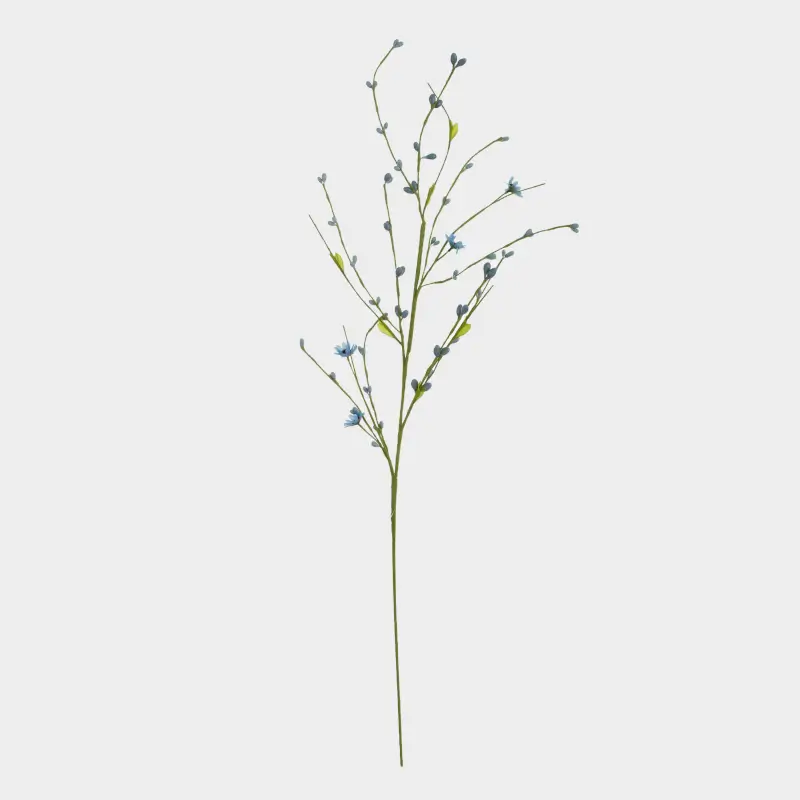Ветка декоративная, 70 см, пластик/металл, Голубые цветы, Easter decor ,image-0