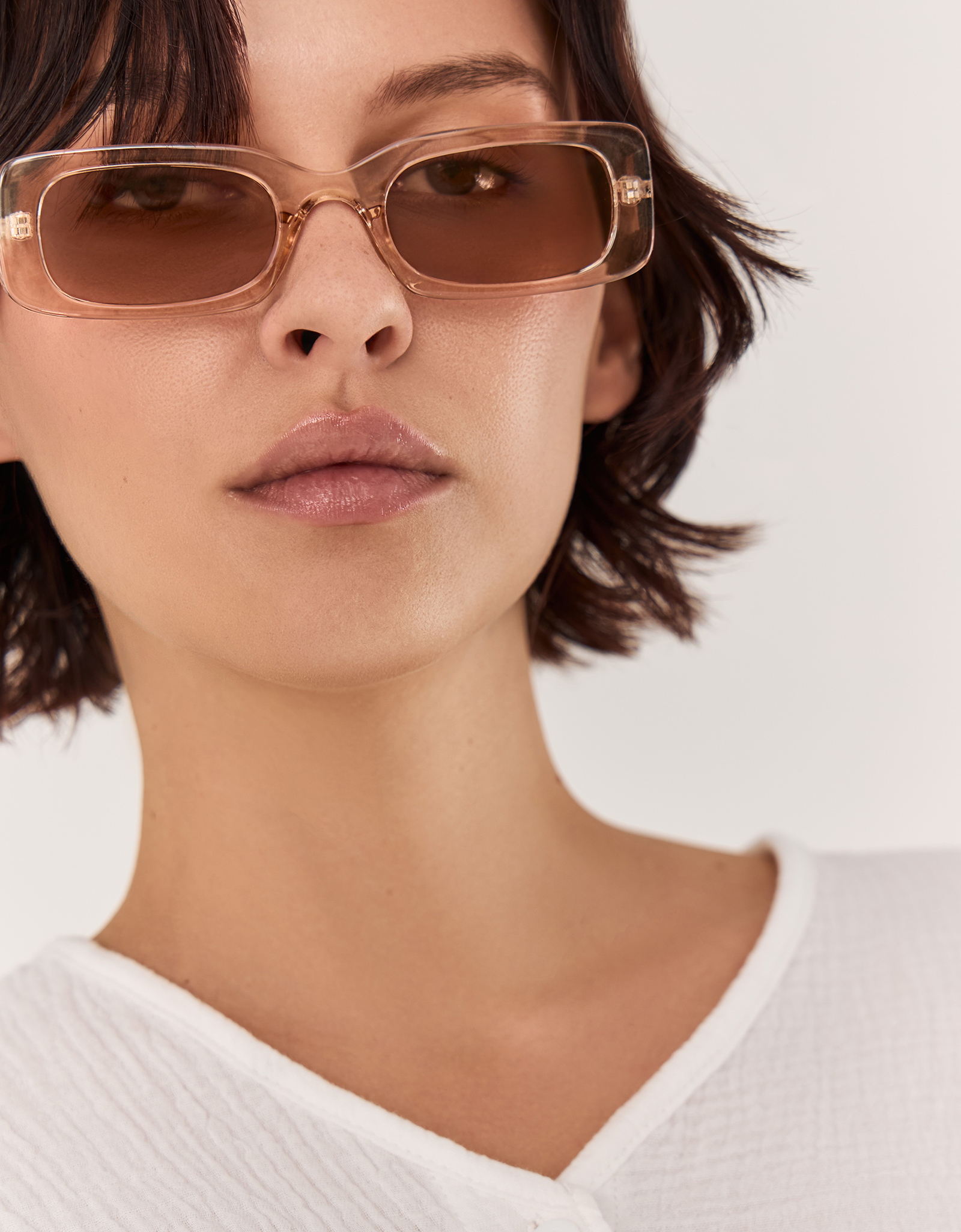 Очки солнцезащитные, пластик, прямоугольные, коричневые, Eyewear, image-3