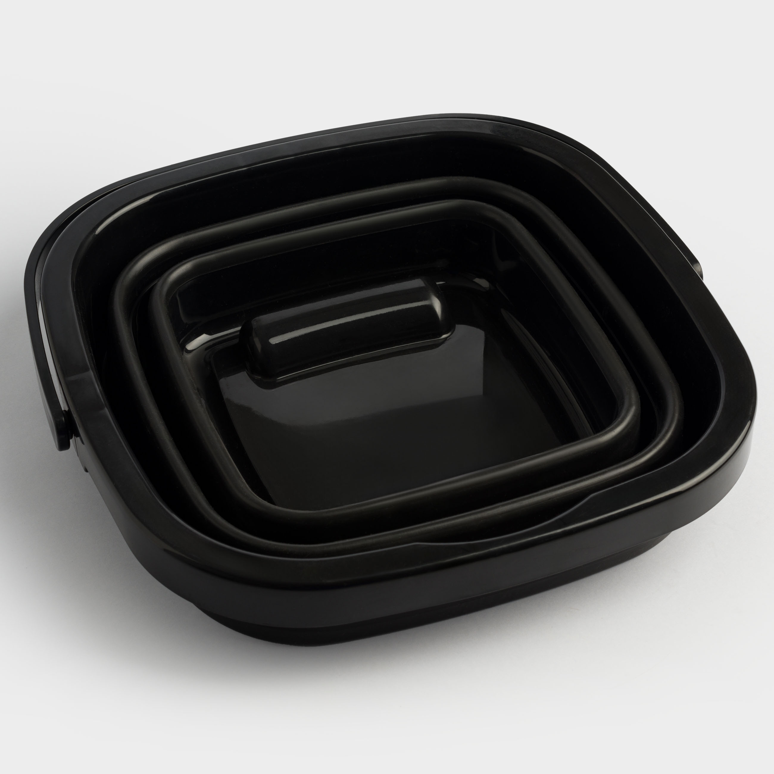 Ведро складное, 5 л, пластик/резина, квадратное, черное, Foldaway black, image-4