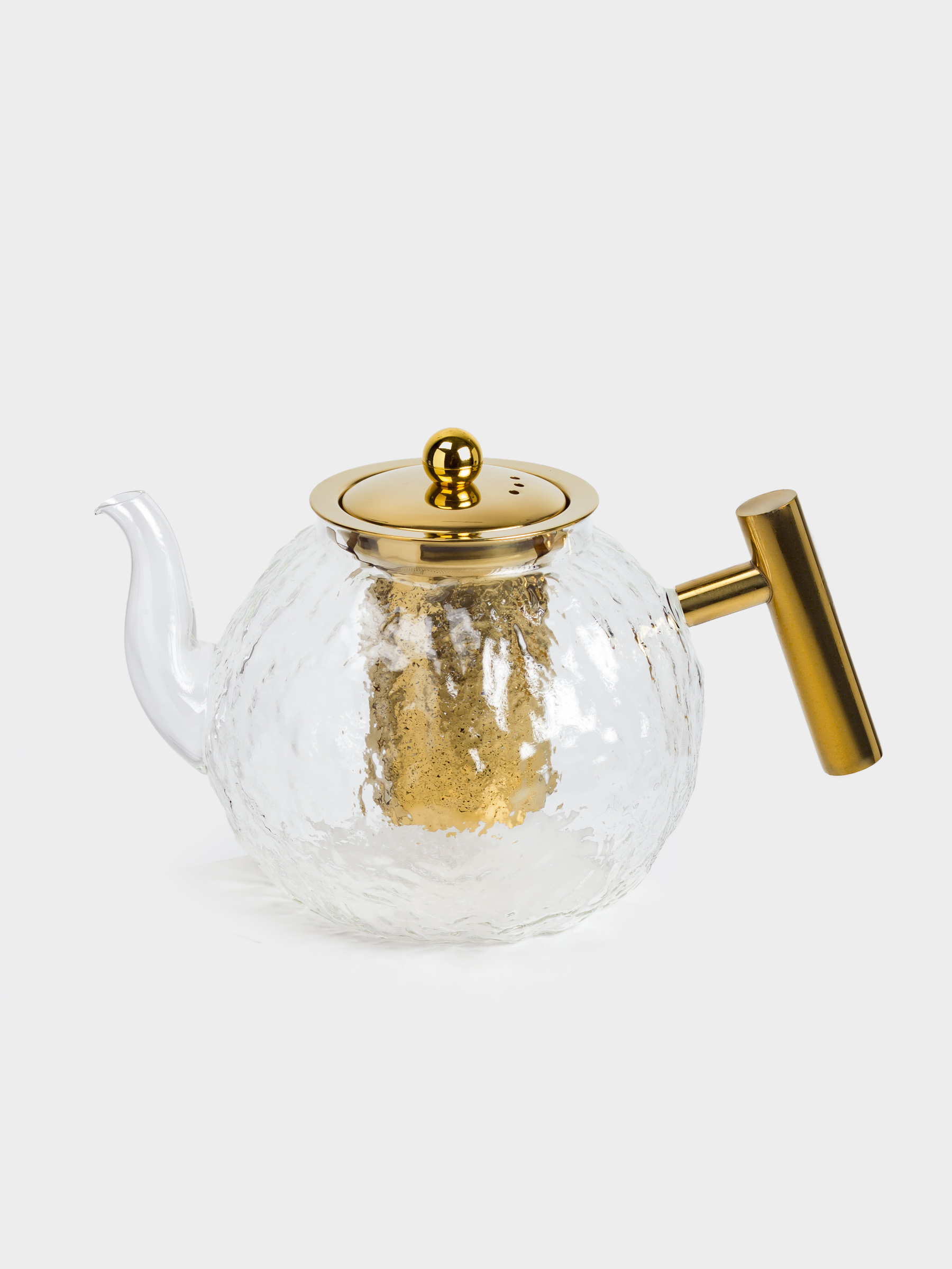 Чайник заварочный, 1,3 л, стекло Б/сталь, золотистый, Glacial gold, image-0