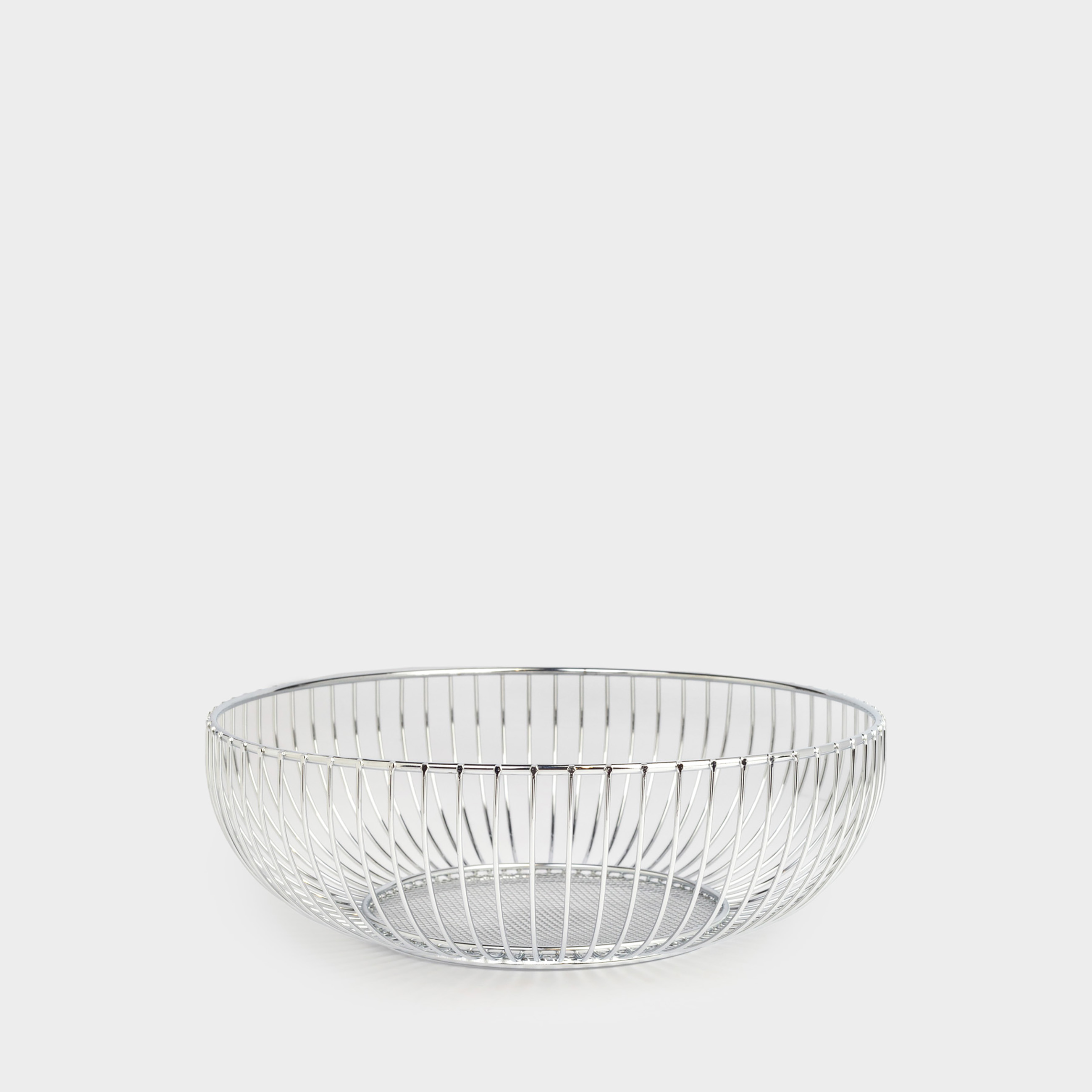 Корзина для фруктов, 25 см, металл, серебристая, Twist silver