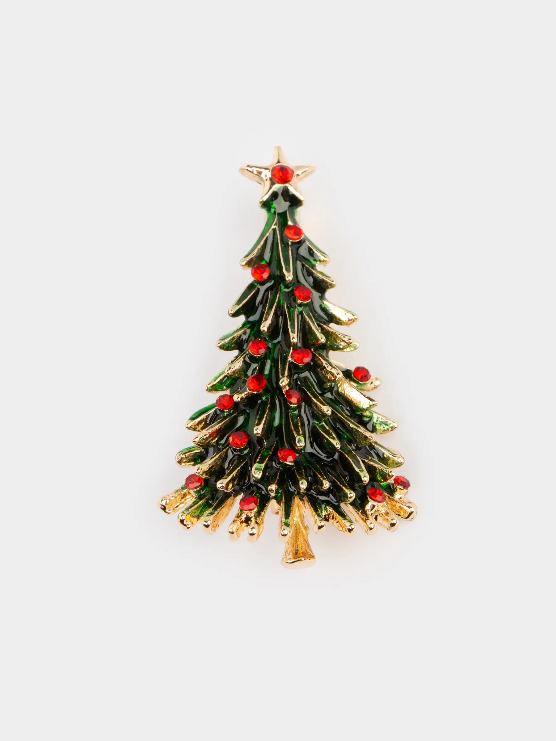 Танамоншақ, 4 см, металл/страздар, жасыл, Шырша, Jewelry christmas