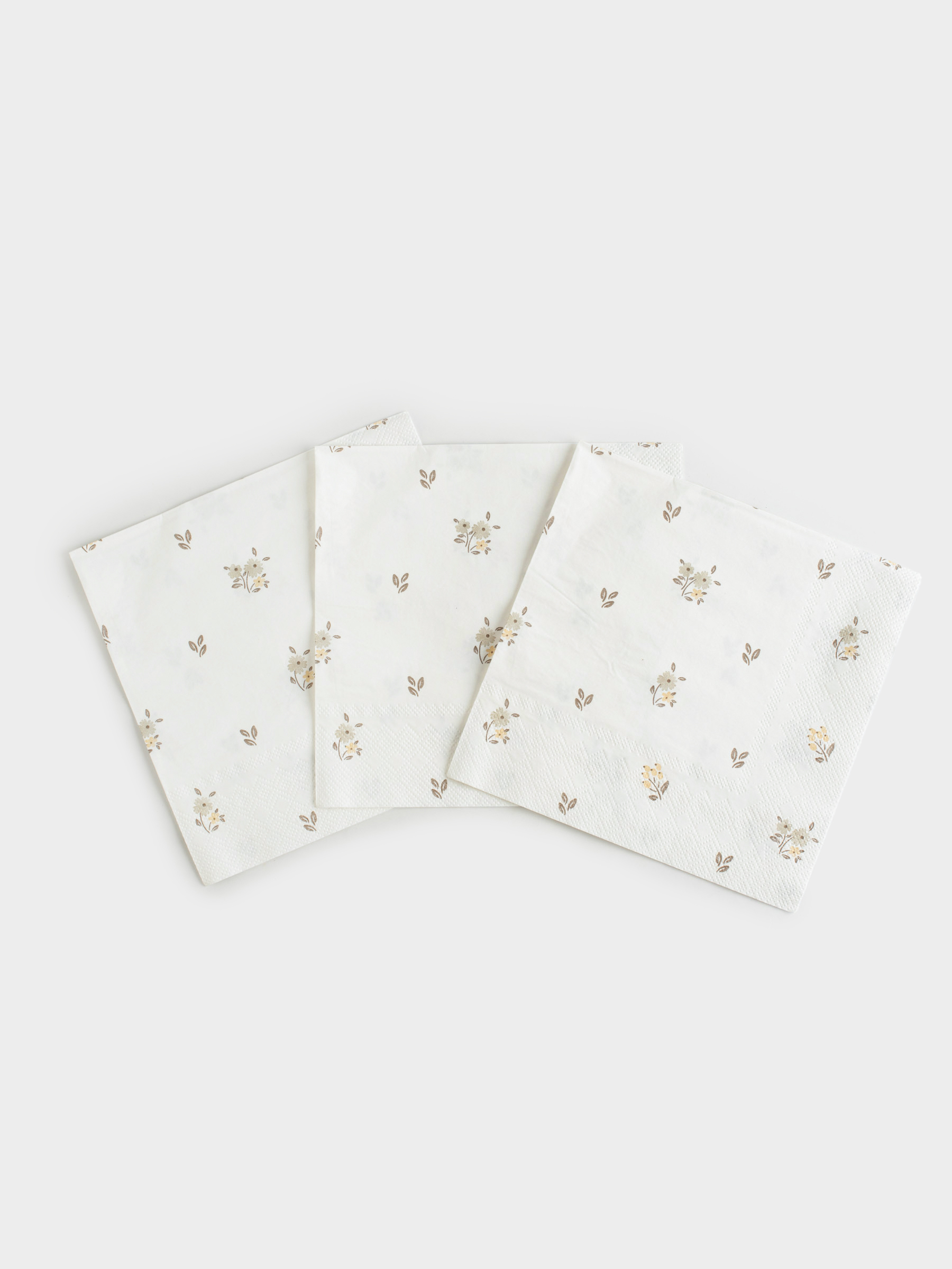 Салфетки бумажные, 33х33 см, 20 шт, квадратные, белые, Винтажные цветы, La flore, image-3