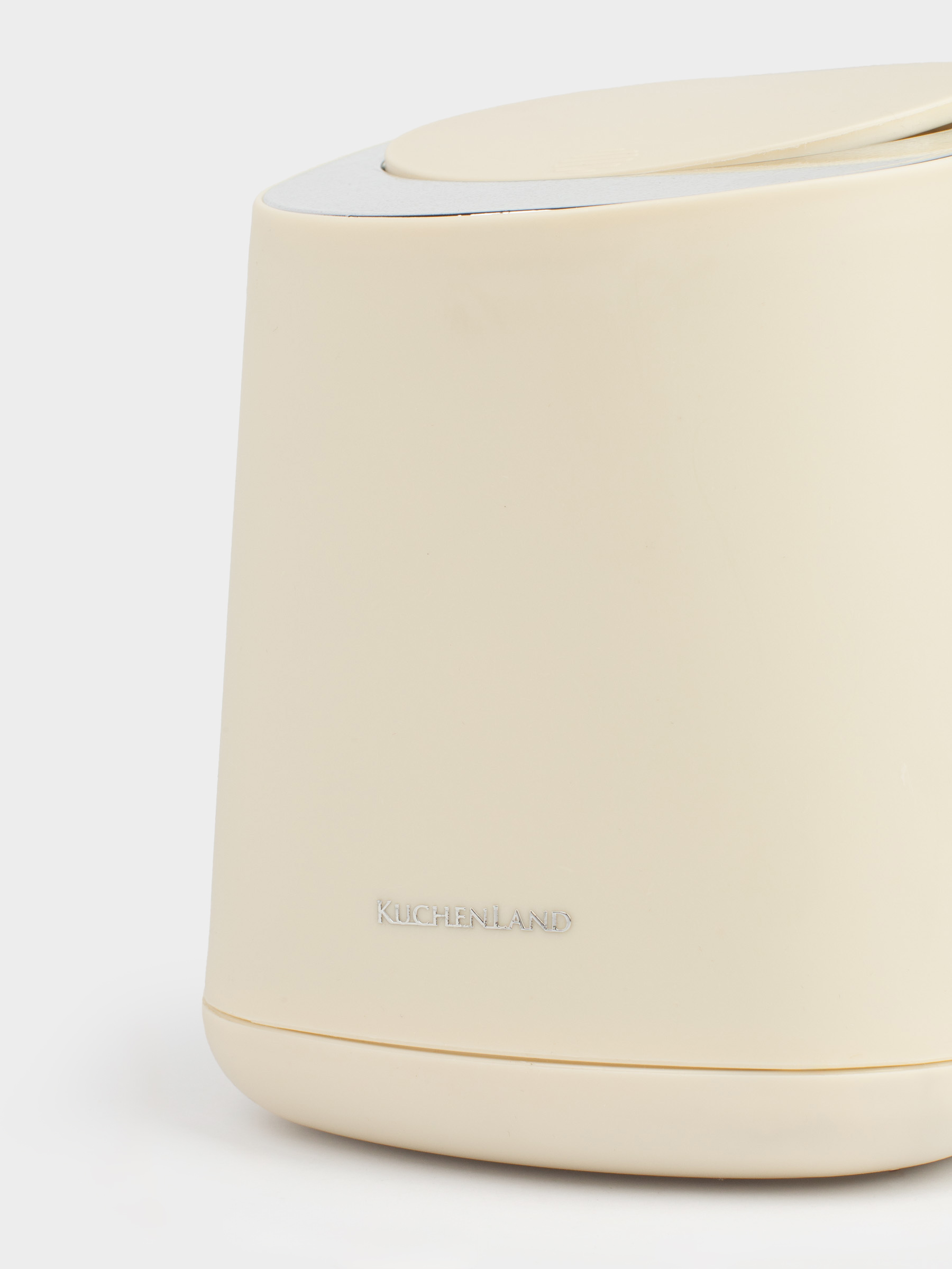 Ведро для мусора, 1,3 л, с кнопкой для открывания крышки, пластик, бежевое, Vintage kitchen, image-2