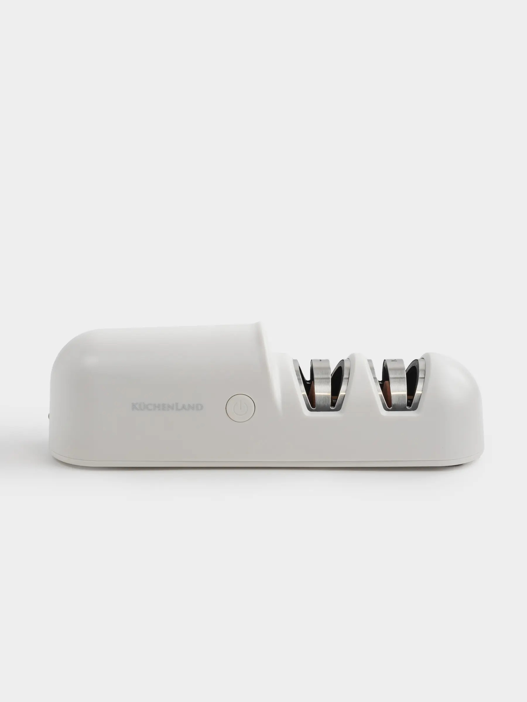 Пышақтарға арналған қайрағыш, 19 см, қайраудың екі сатысы, электрлік, сымсыз, пластик/керамика, ақ, Light kitchen