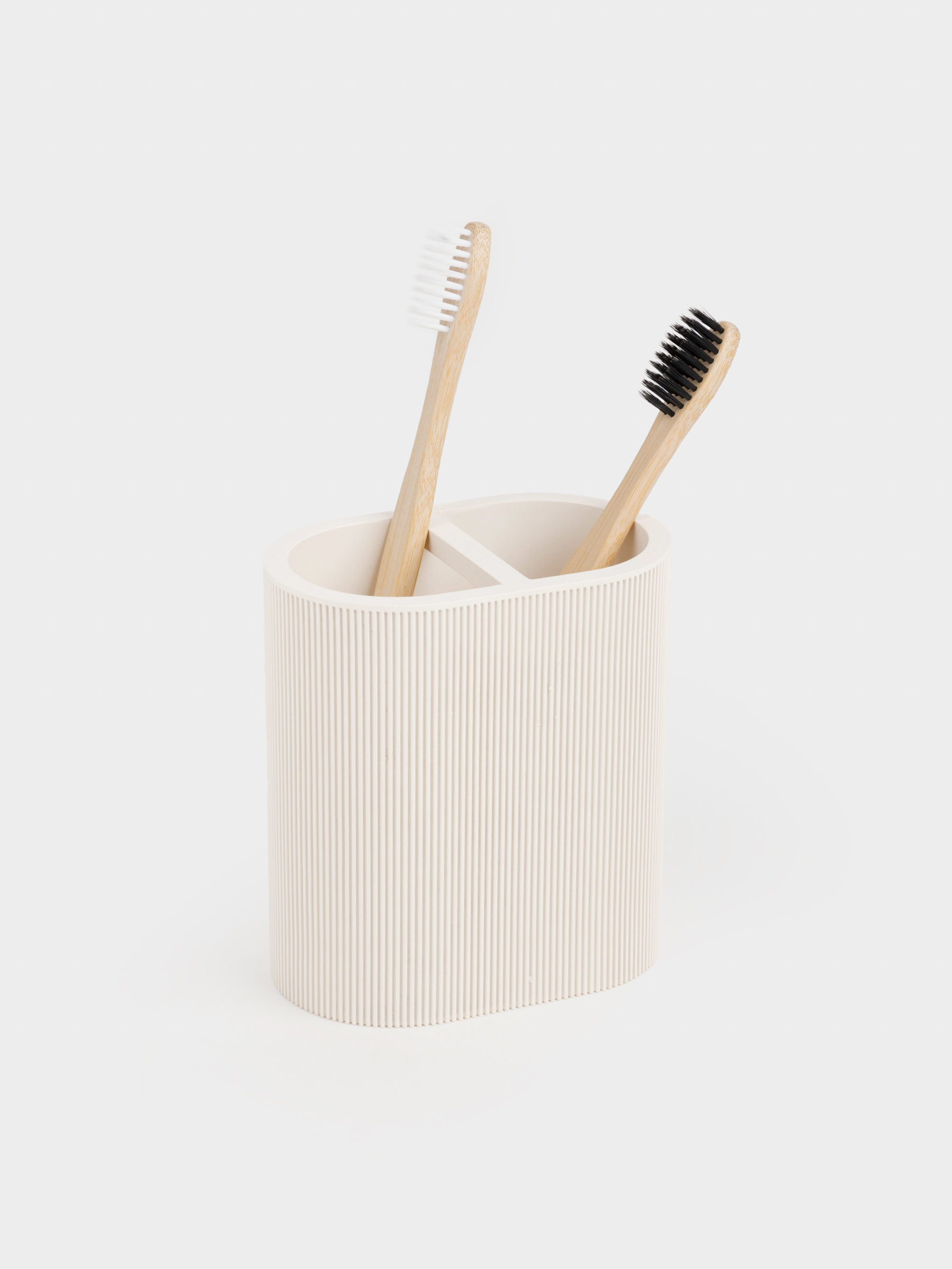 Тіс щеткаларына арналған стақан, 11 см, полирезин, сүт түстес, White stripes, image-3