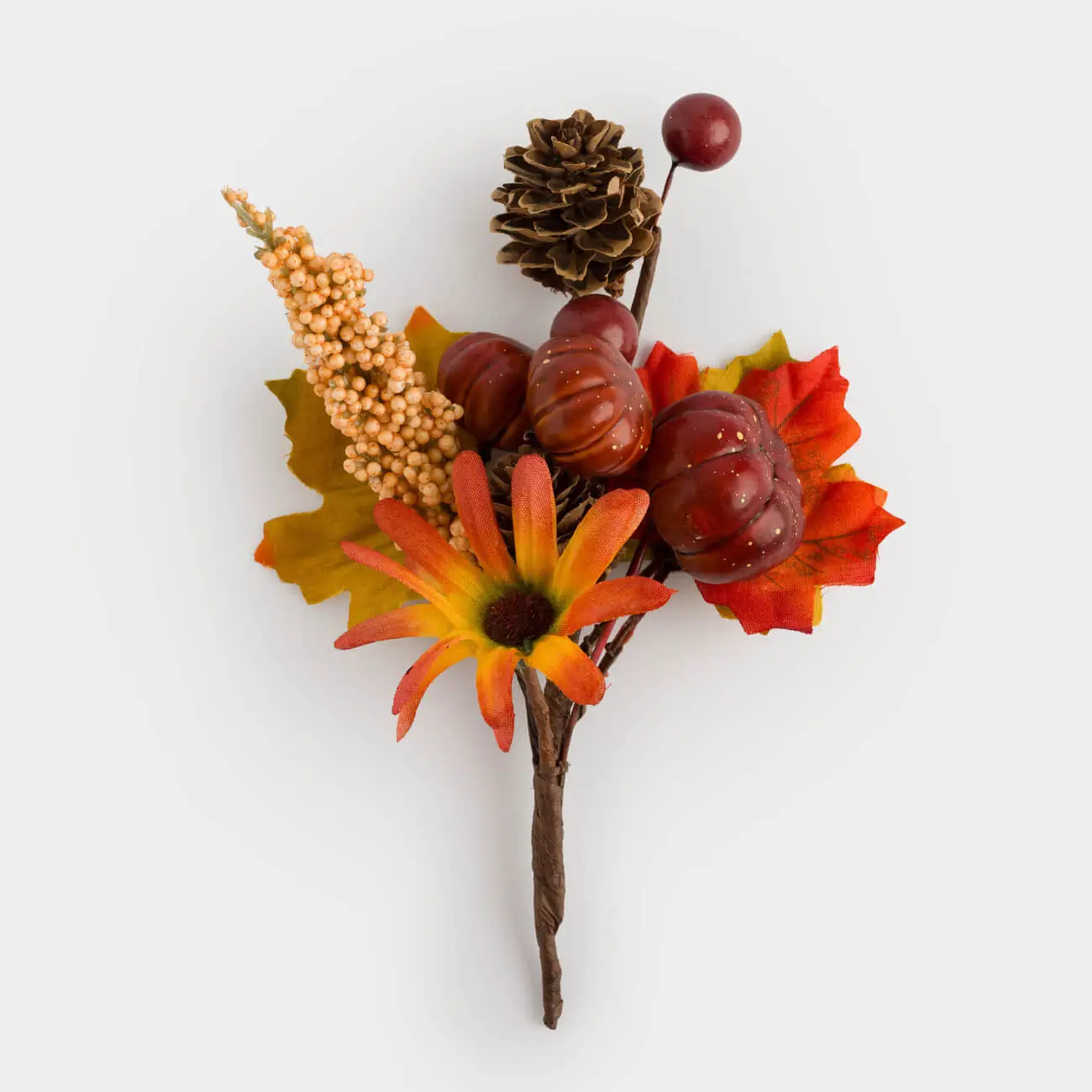 Сәндік бұтақ, 14 см, көбік/пластик, қою қызыл асқабақтары, Forest symphony decor