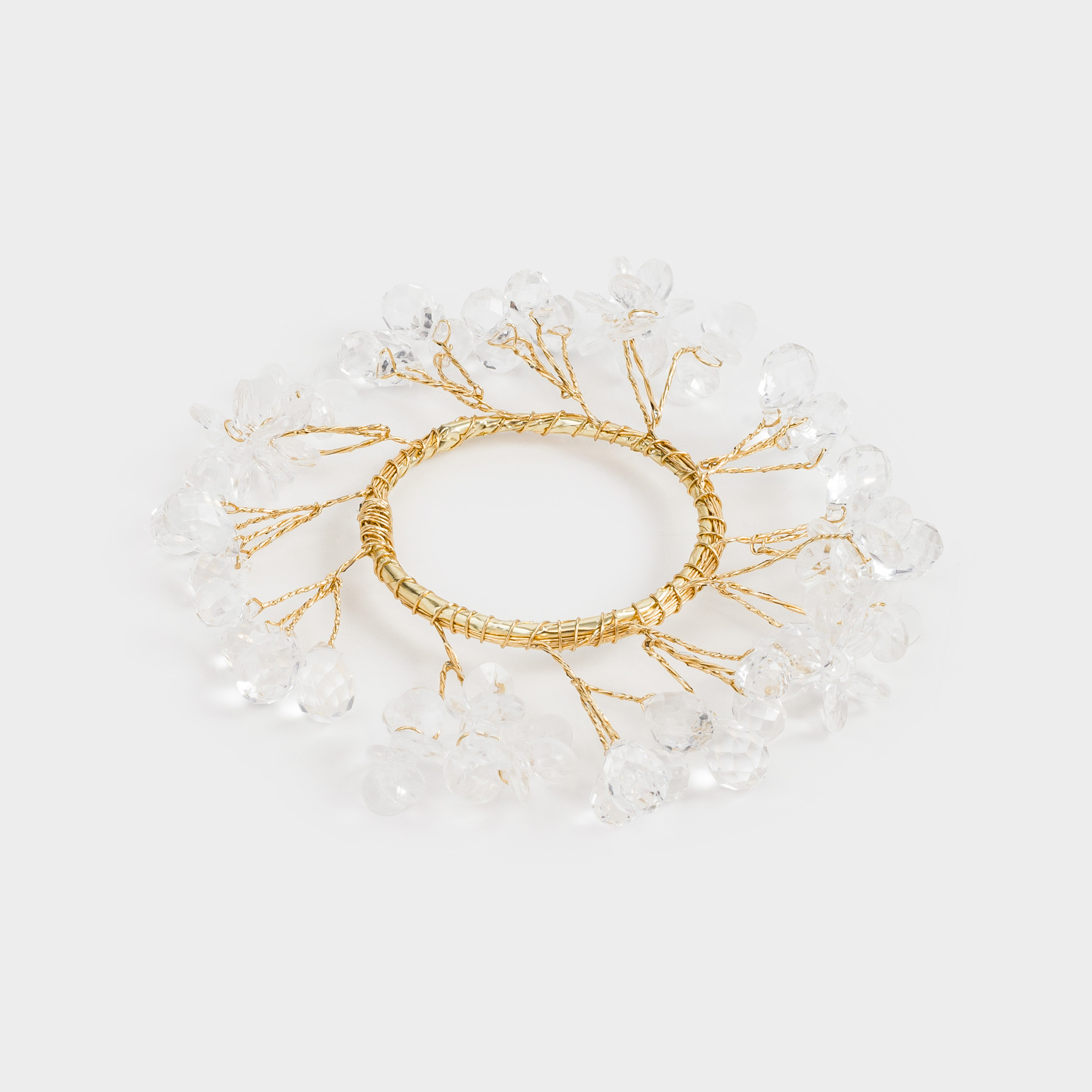 Кольцо для салфеток, 5 см, акрил/металл, золотистое, Кристаллы, Crystal decor, image-0