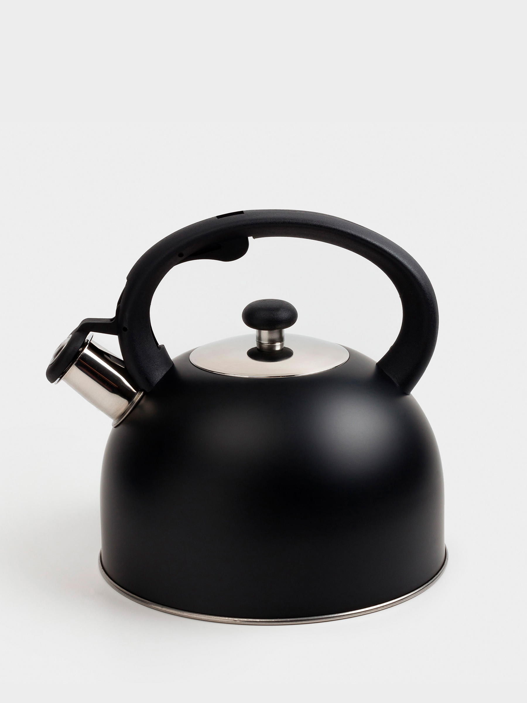 Чайник, 3 л, со свистком, сталь/нейлон, черный, Whistle, image-0
