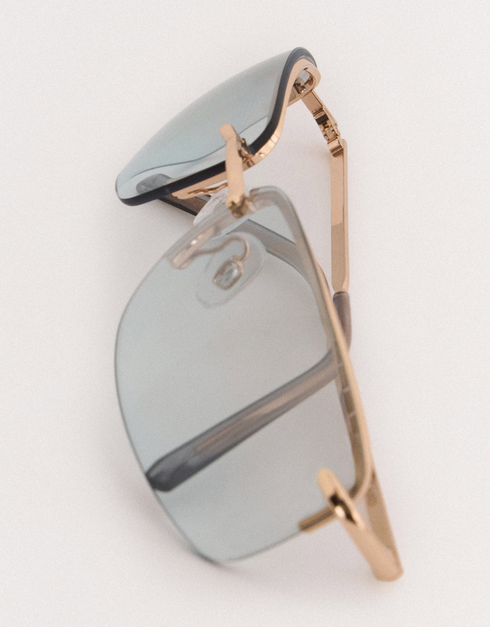 Очки солнцезащитные, металл/пластик, прямоугольные, серебристые, Eyewear, image-2