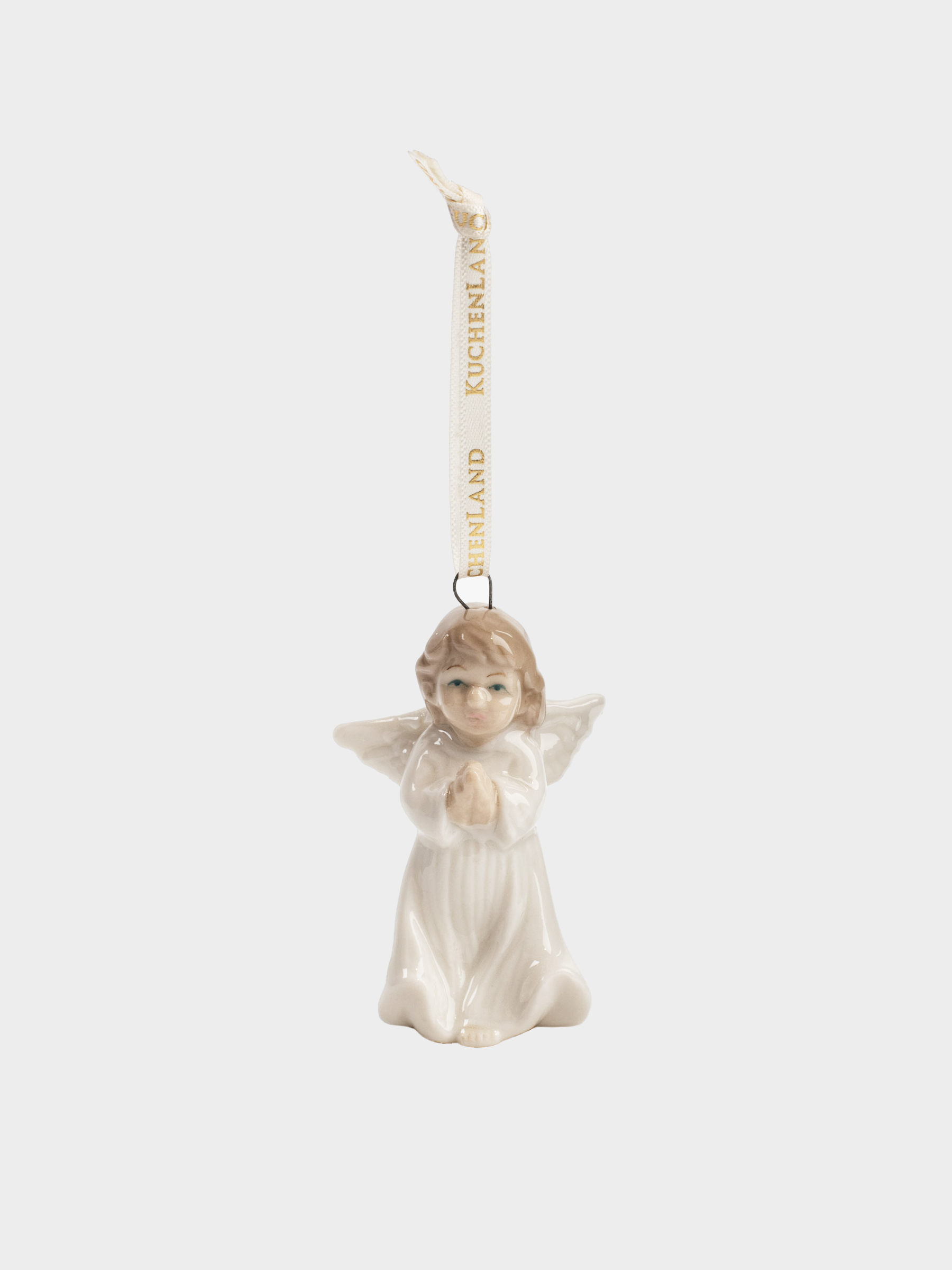 Игрушка елочная, 8 см, фарфор P, белая, Ангел, Angel figurine, image-1