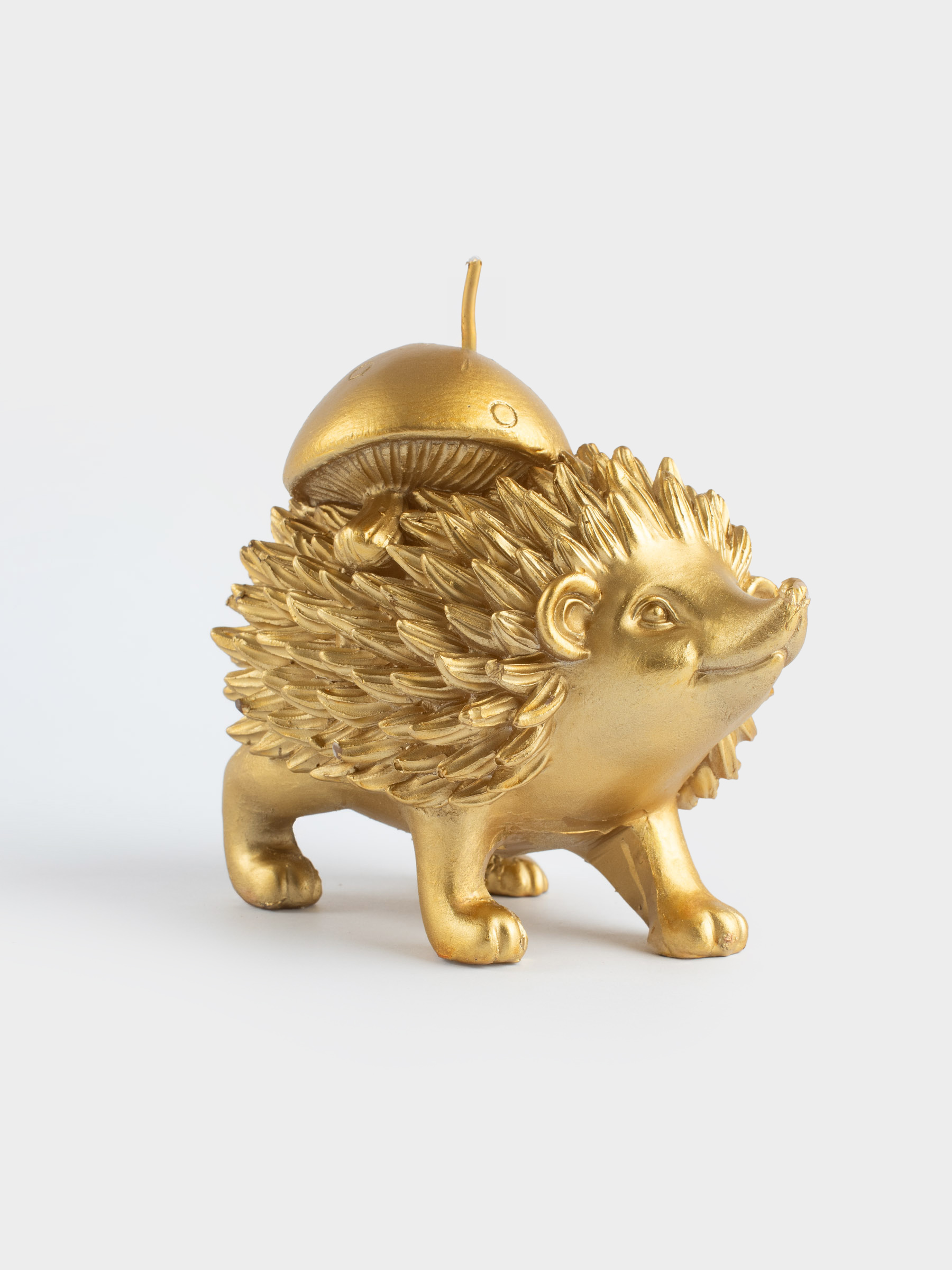 Шам, 11х9 см, алтын түстес, саңырауқұлағы бар кірпі, Golden glow, image-0