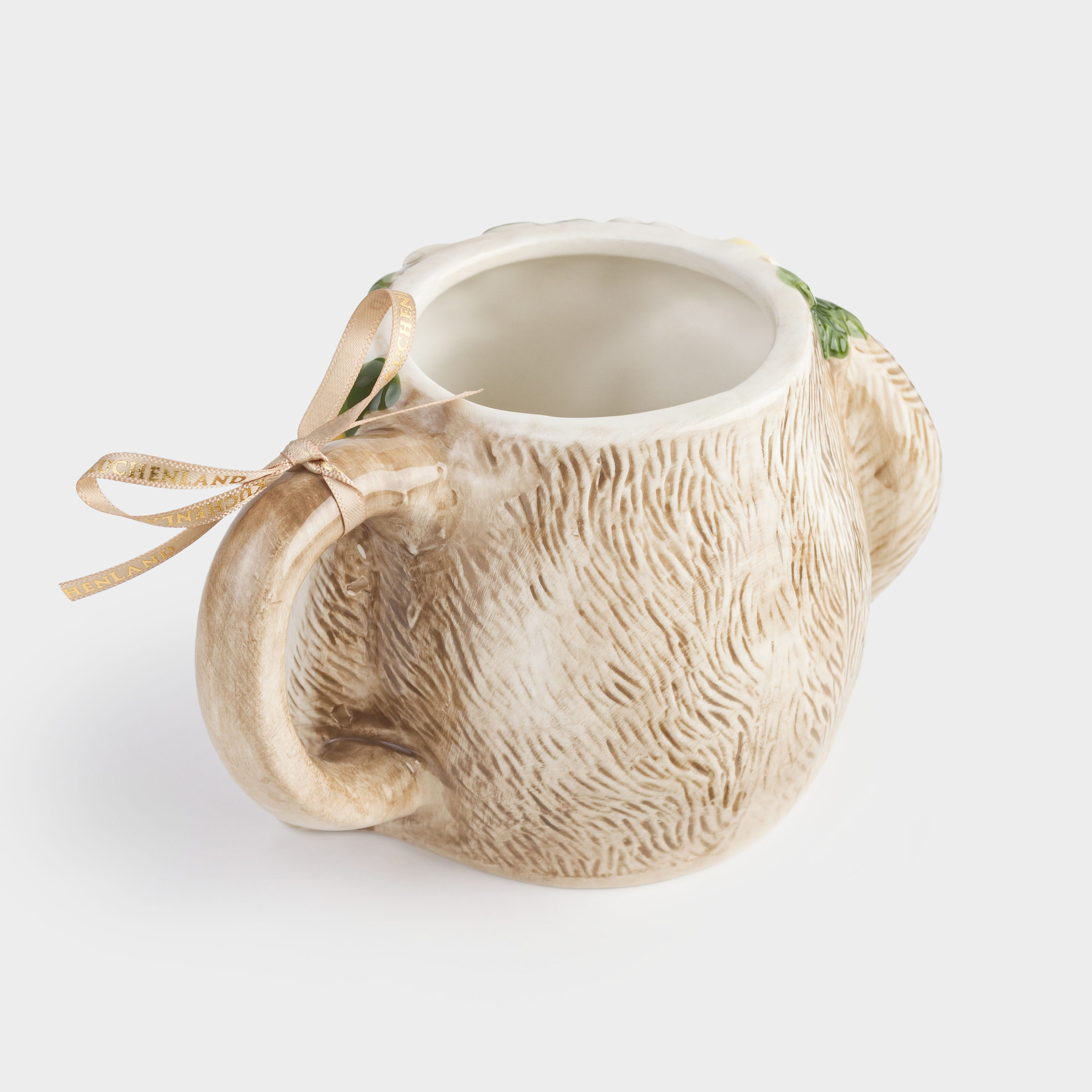 Кружка, 430 мл, керамика, коричневая, Кролик в цветочном венке, Natural Easter, image-1