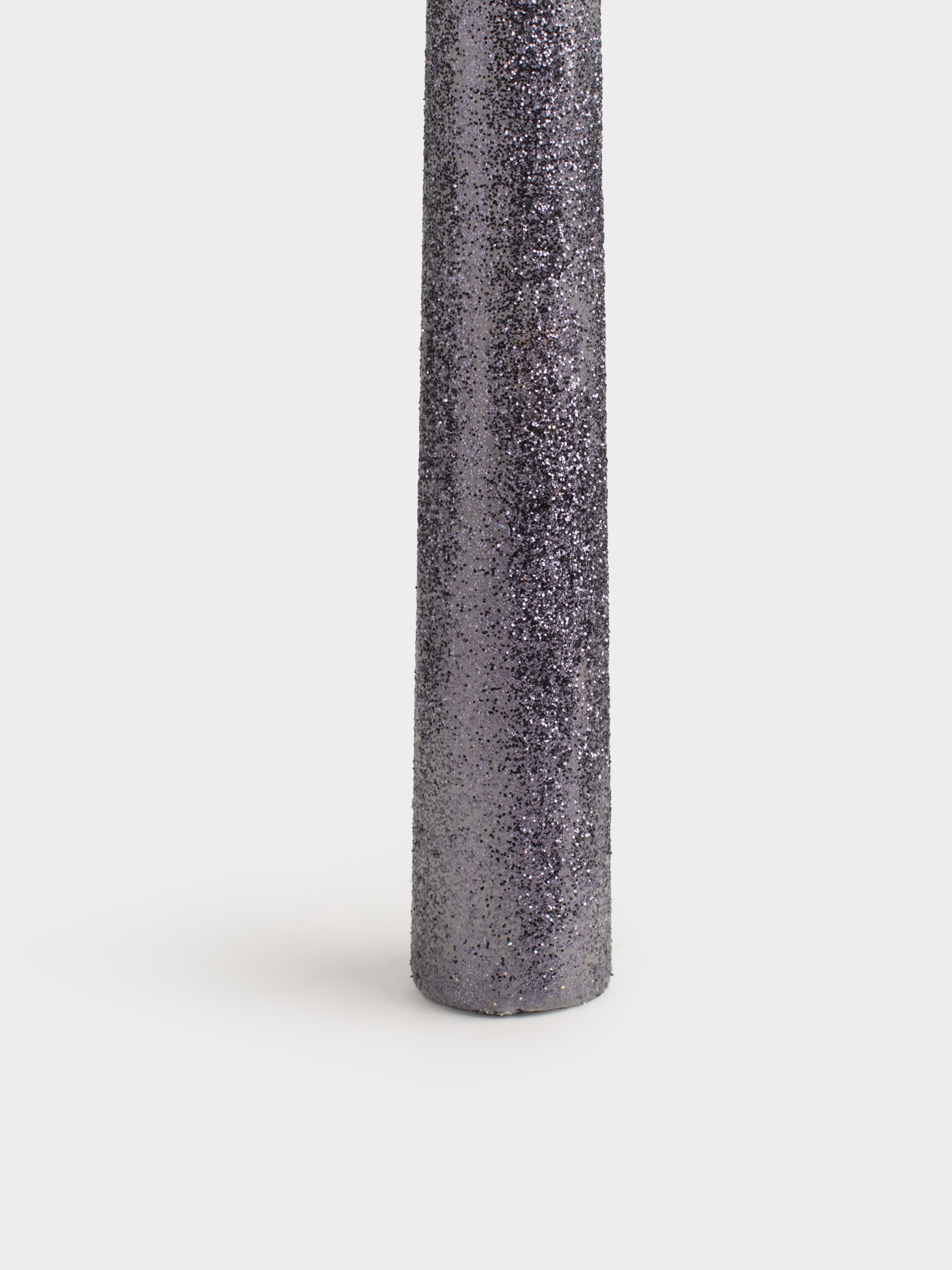Свеча, 25 см, тонкая, с блестками, серая, Sparkly candle, image-2