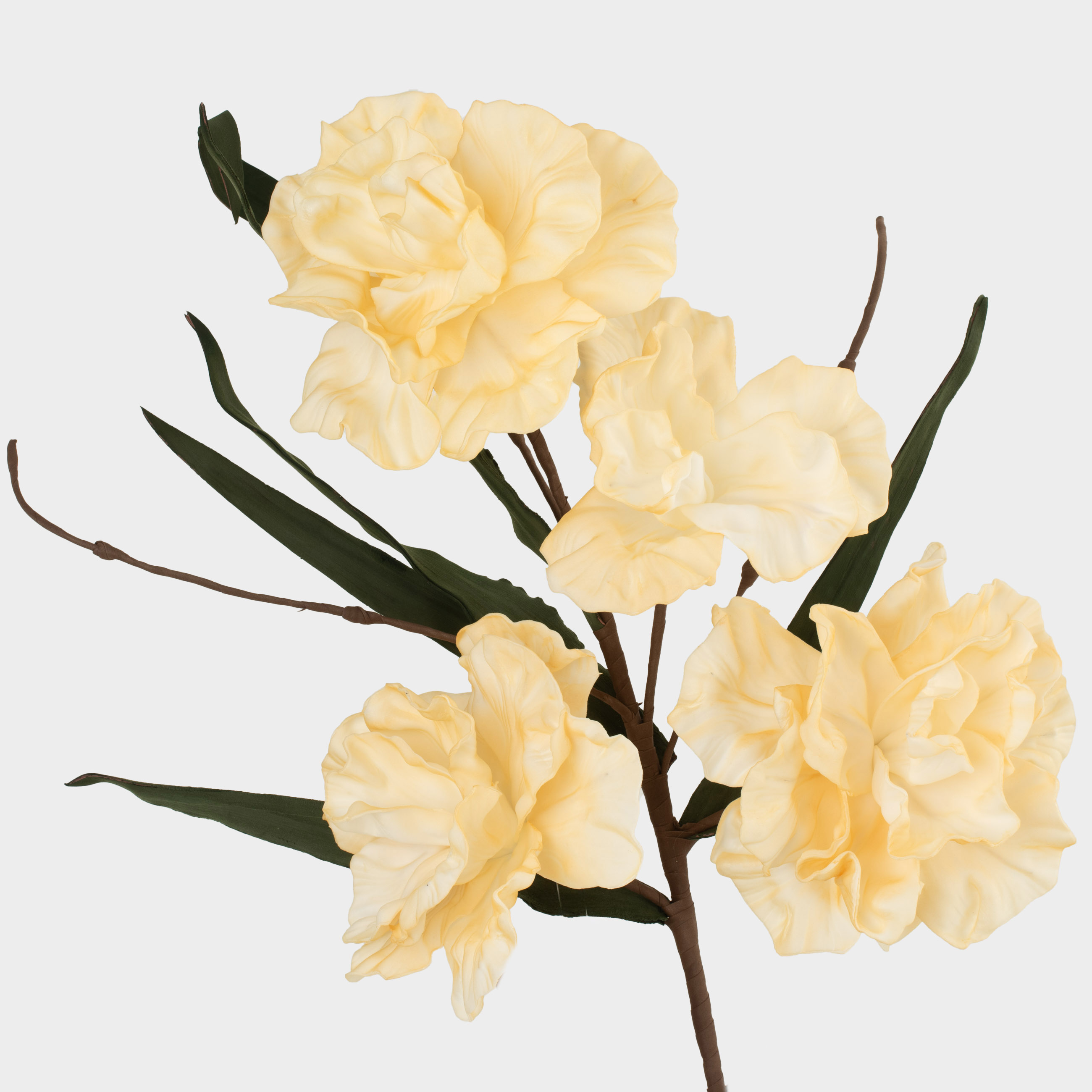 Ветка декоративная, 1 м, пластик/пенопласт, Кремовые пионы, Flower garden, image-1