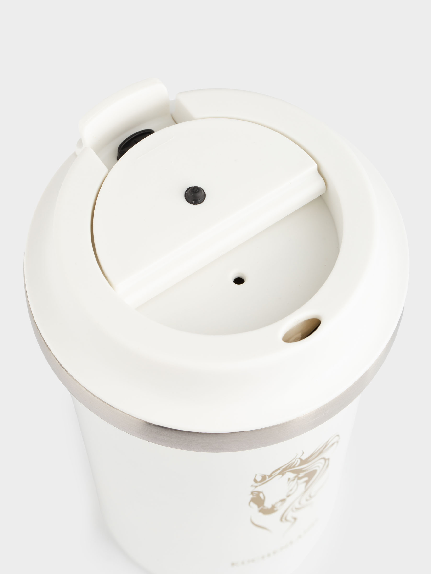 Термо саптыаяқ, 350 мл, болат/пластик, ақ, Жылқы, Coffee time, image-2