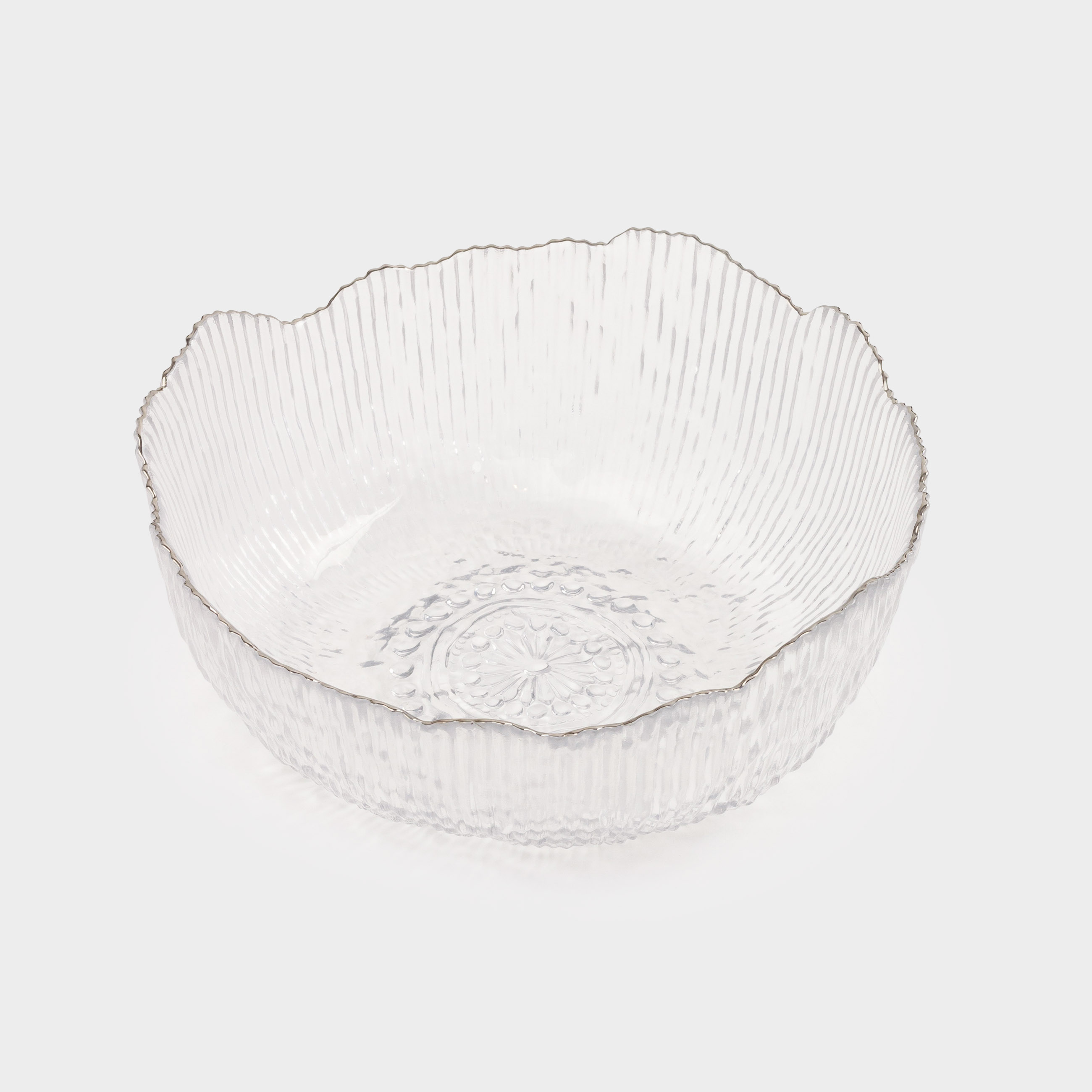 Салатник, 20х9 см, 1,3 л, стекло Р, с серебристым кантом, Argos silver, image-2