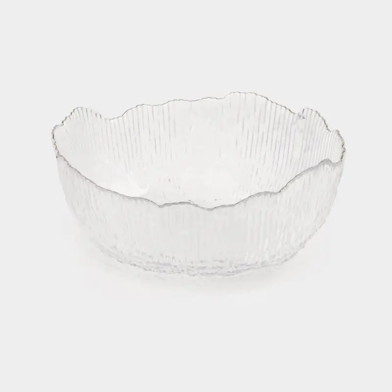 Салатник, 20х9 см, 1,3 л, стекло Р, с серебристым кантом, Argos silver, image-0