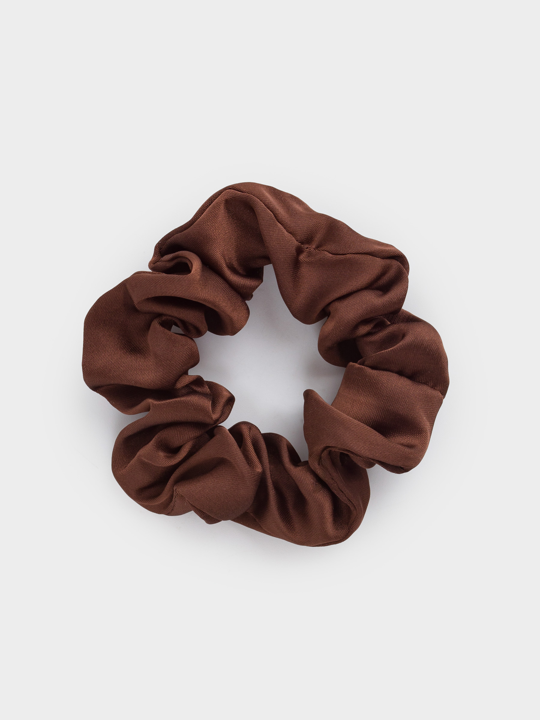 Резинка для волос, 6 см, сатин, коричневая, Silk, image-0