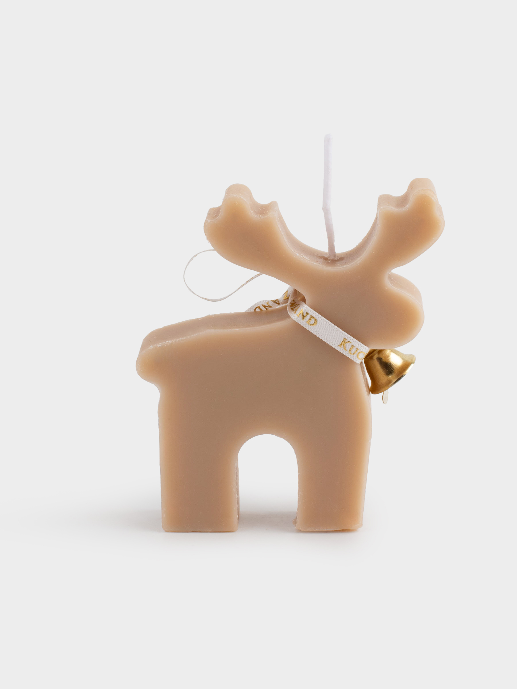 Свеча, 8x9 см, бежевая, Олень, Deer candle, image-2
