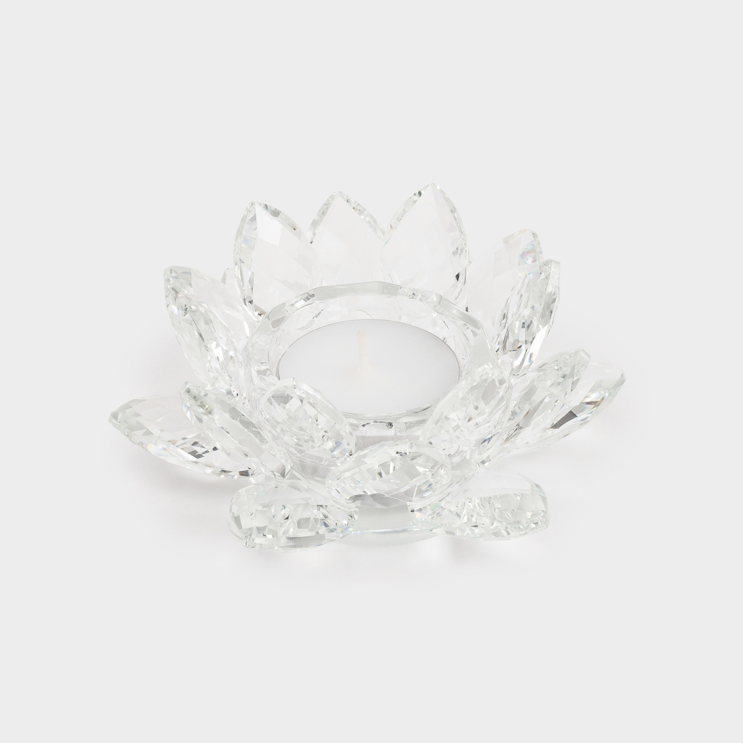 Подсвечник, 11 см, для чайной свечи, кристальное стекло, Цветок, Crystal flower, image-4