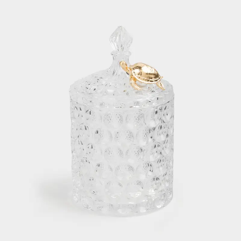 Емкость для хранения, 15х9 см, 330 мл, стекло Р/металл, Черепаха, Bubbly ,image-0