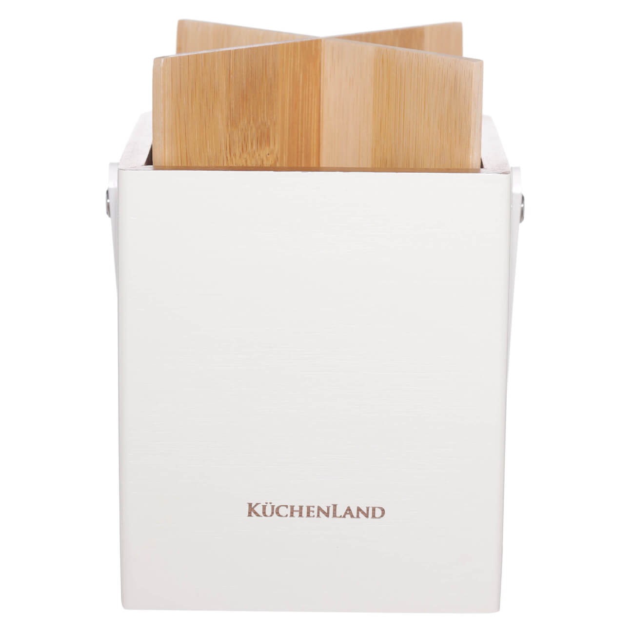 Подставка для кухонных принадлежностей, 16x11 см, 4 отд, с ручкой, бамбук, молочная, Bamboo изображение № 1