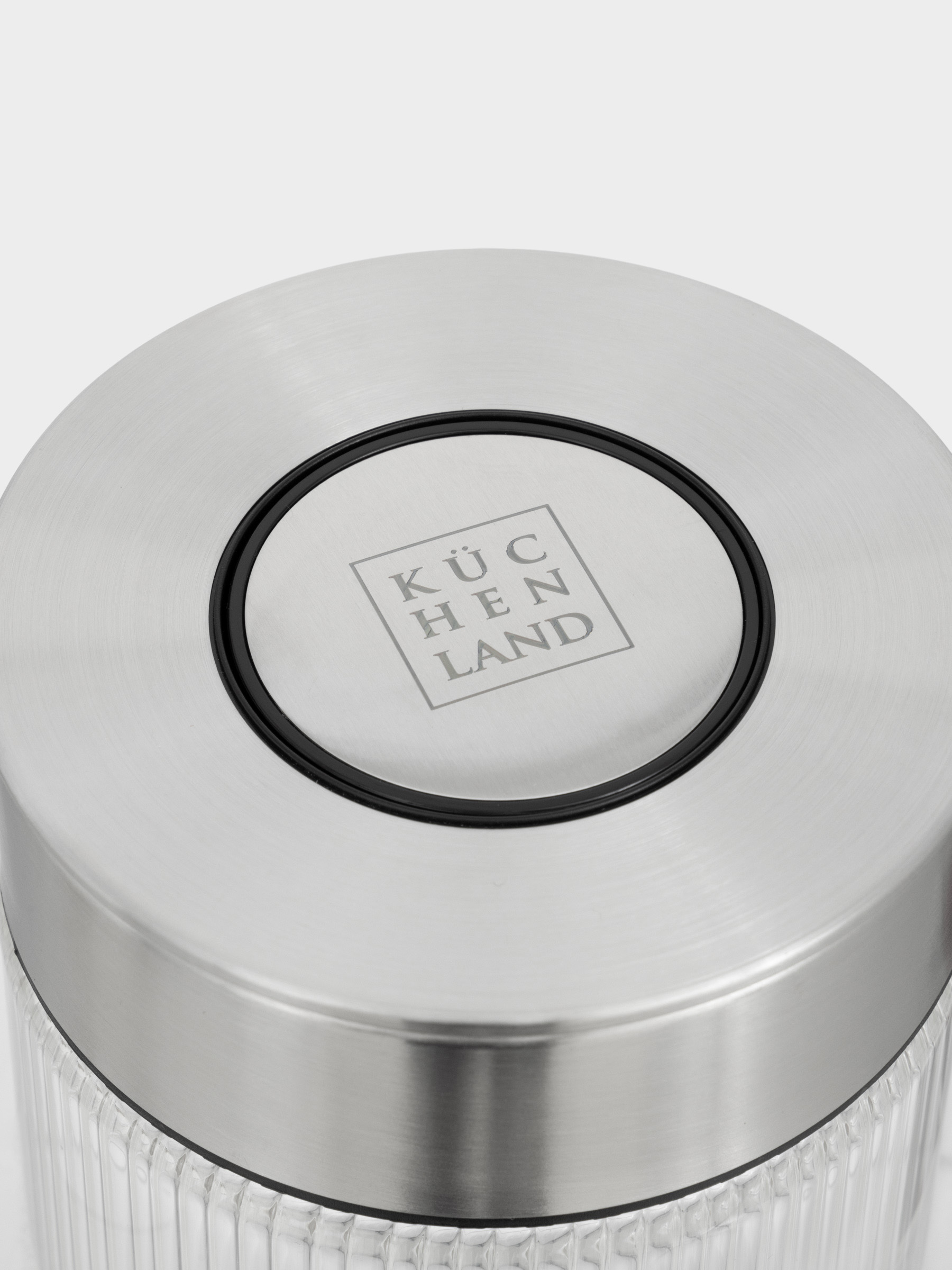 Банка для сыпучих продуктов, 420 мл, с вакуумной крышкой, стекло Б/сталь, Ribby steel, image-2