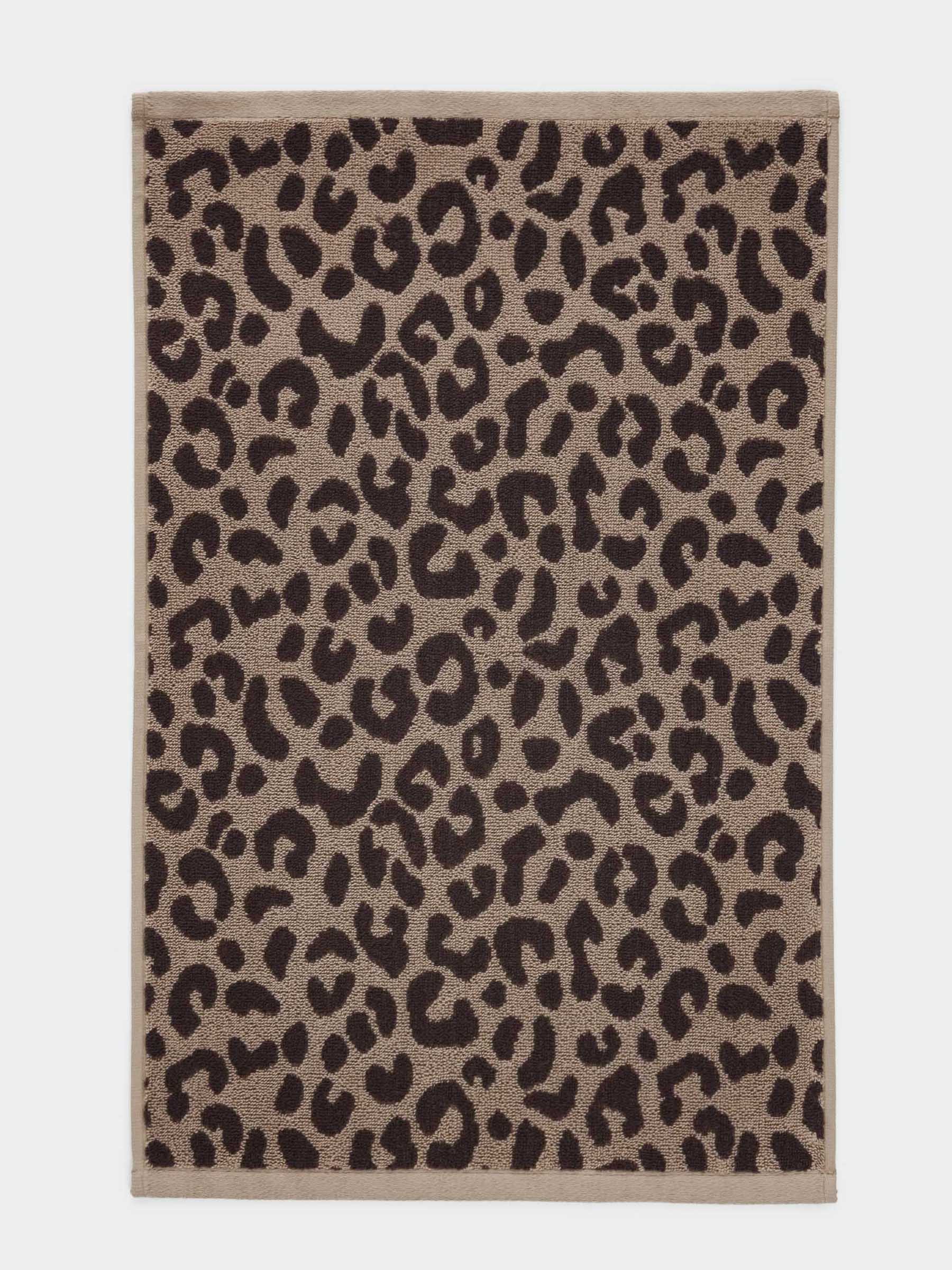 Полотенце, 40х60 см, хлопок, коричневое, Леопардовый принт, Leopard cotton, image-1