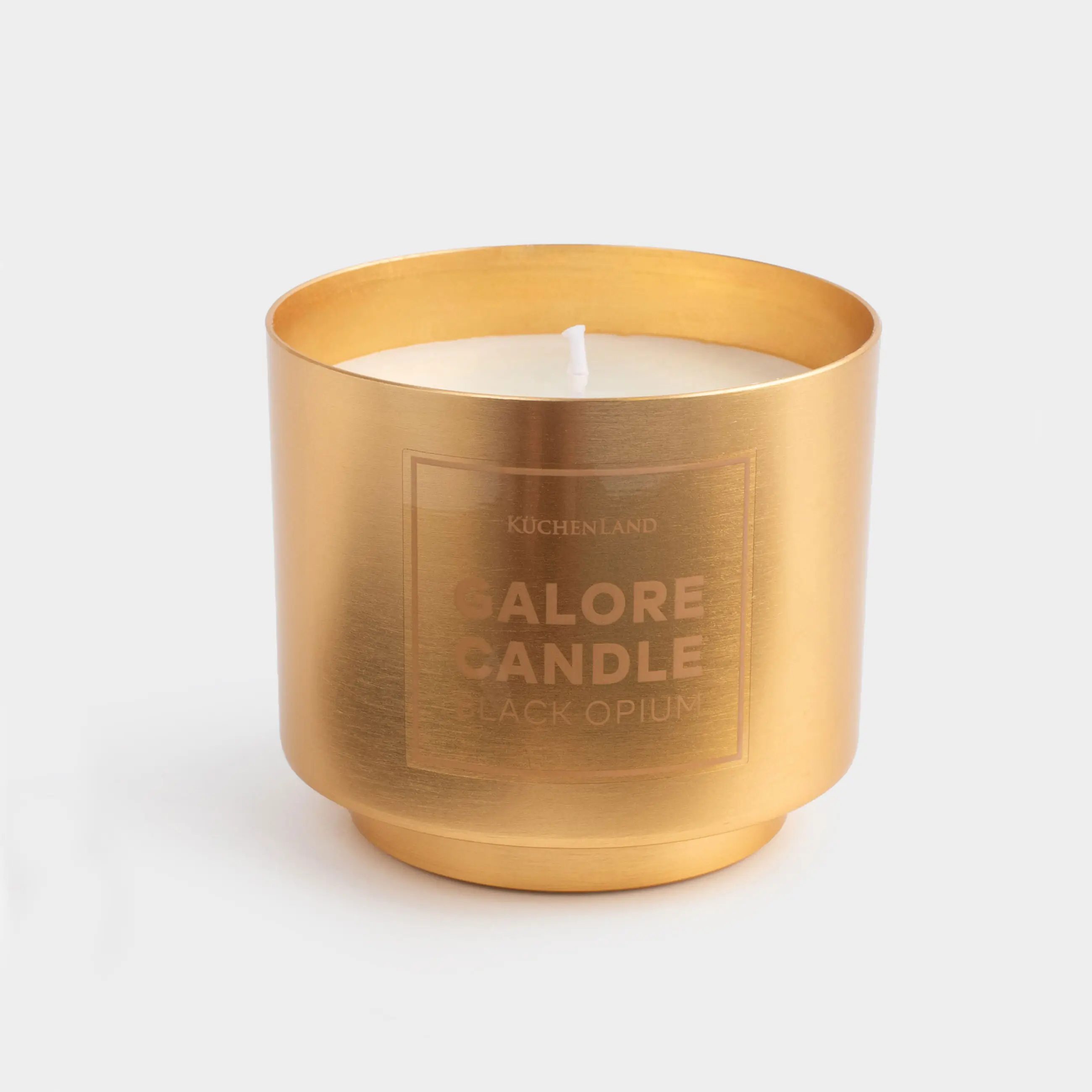 Хош иісті шам, 8х7 см, шам ұстағышта, металл, алтын түстес, Black Opium, Galore candle