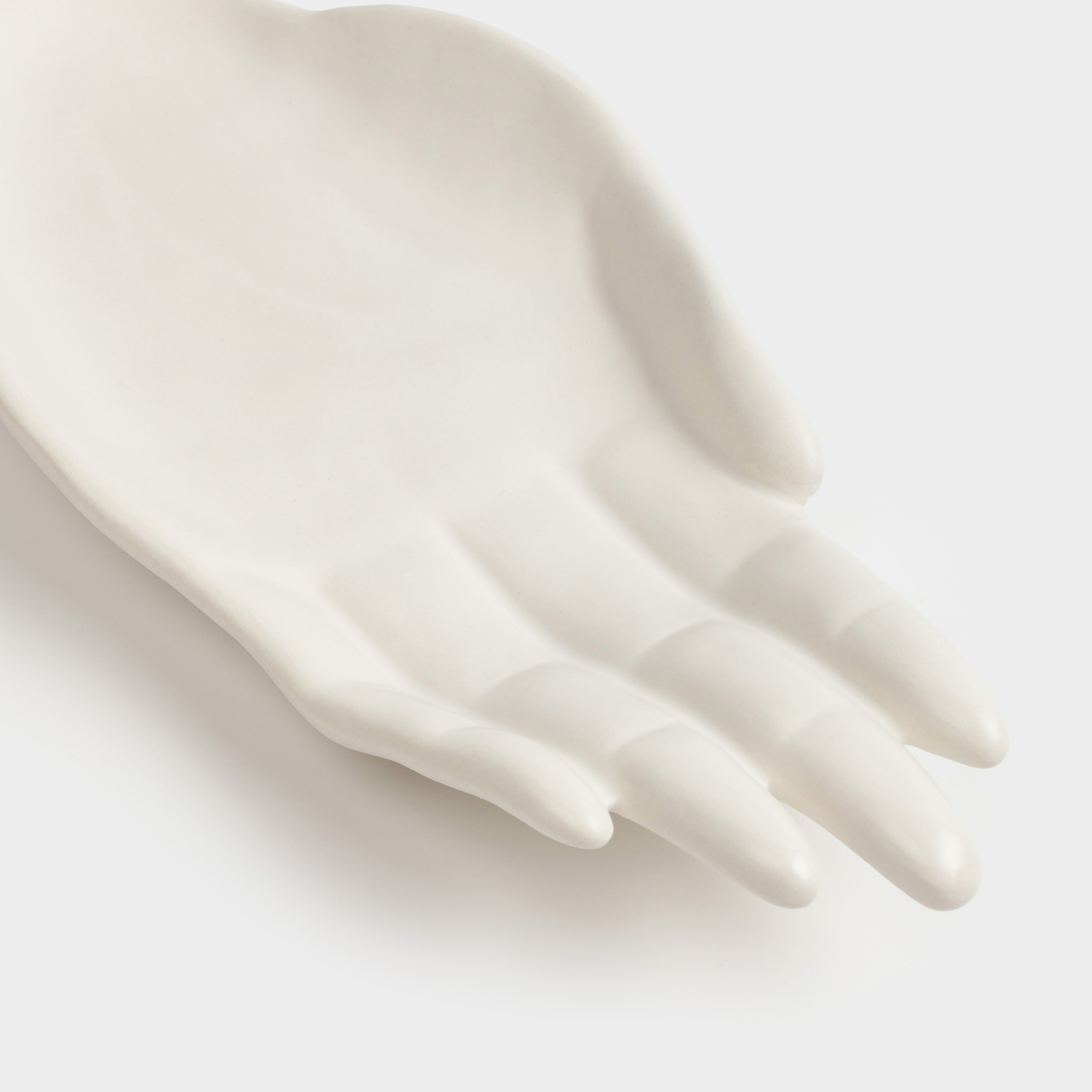 Блюдо декоративное, 24х11 см, керамика, белое, Ладонь, Hand, image-1