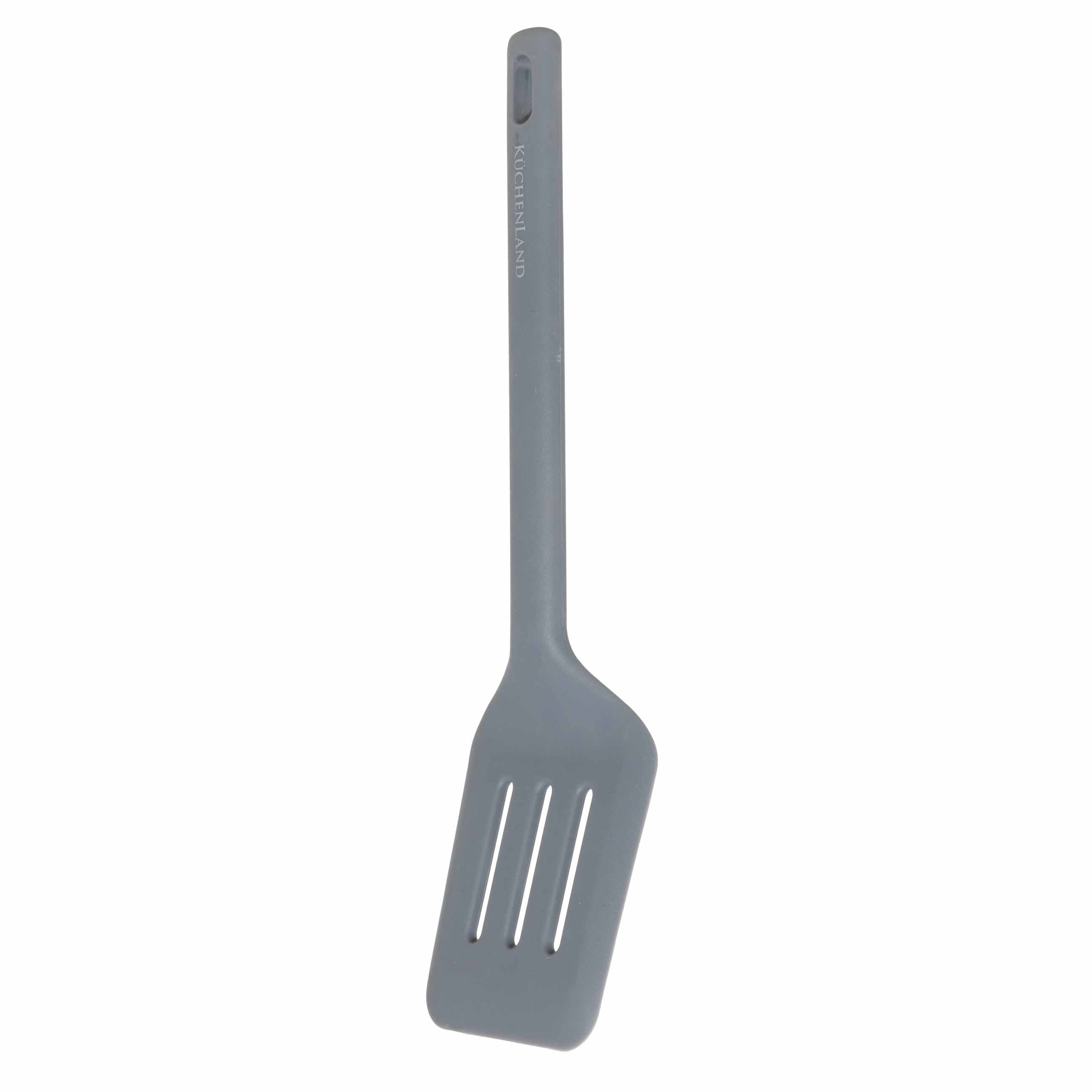 Лопатка, 30 см, с прорезями, силикон, серая, Grey steel, image-1