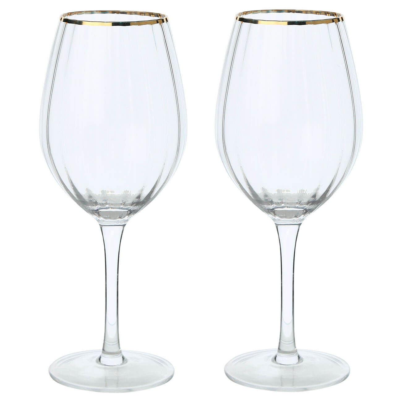 Шарап стаканы, 530 мл, 2 дана, шыны, алтын жиегі бар, Lombardy R Gold изображение № 1